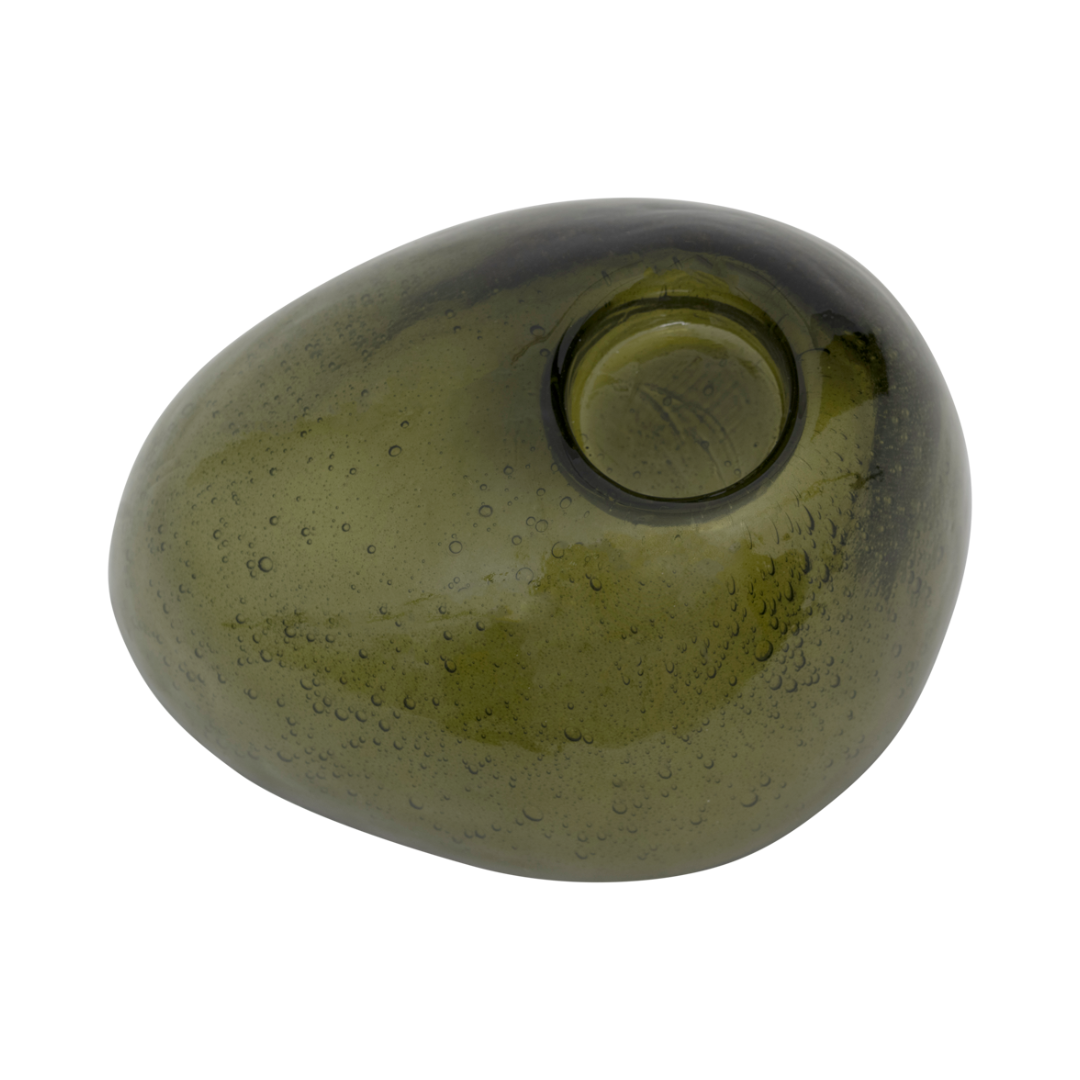 Teelichthalter KIVI aus grünem Glas