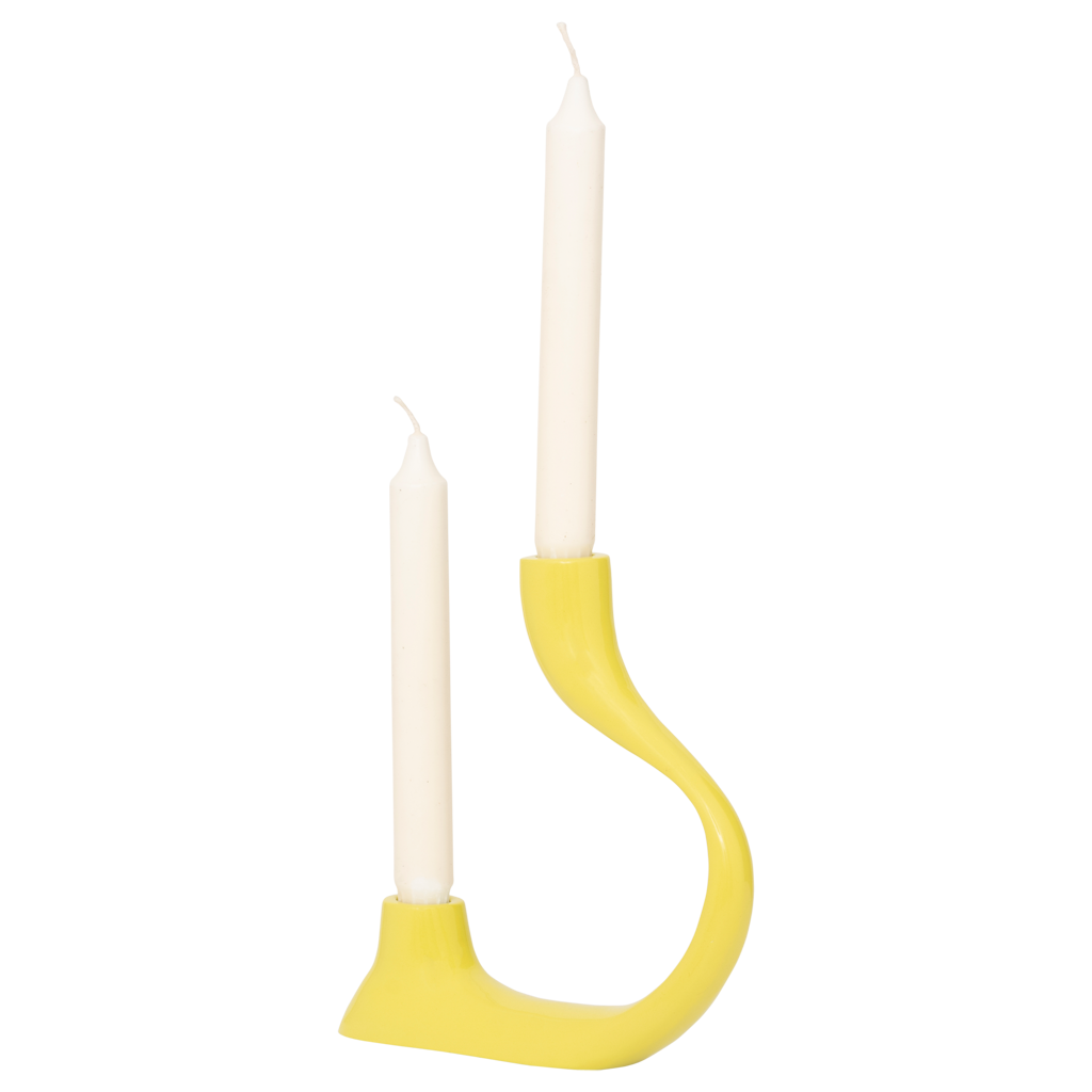 Kaarsenhouder AILA limoenkleurig