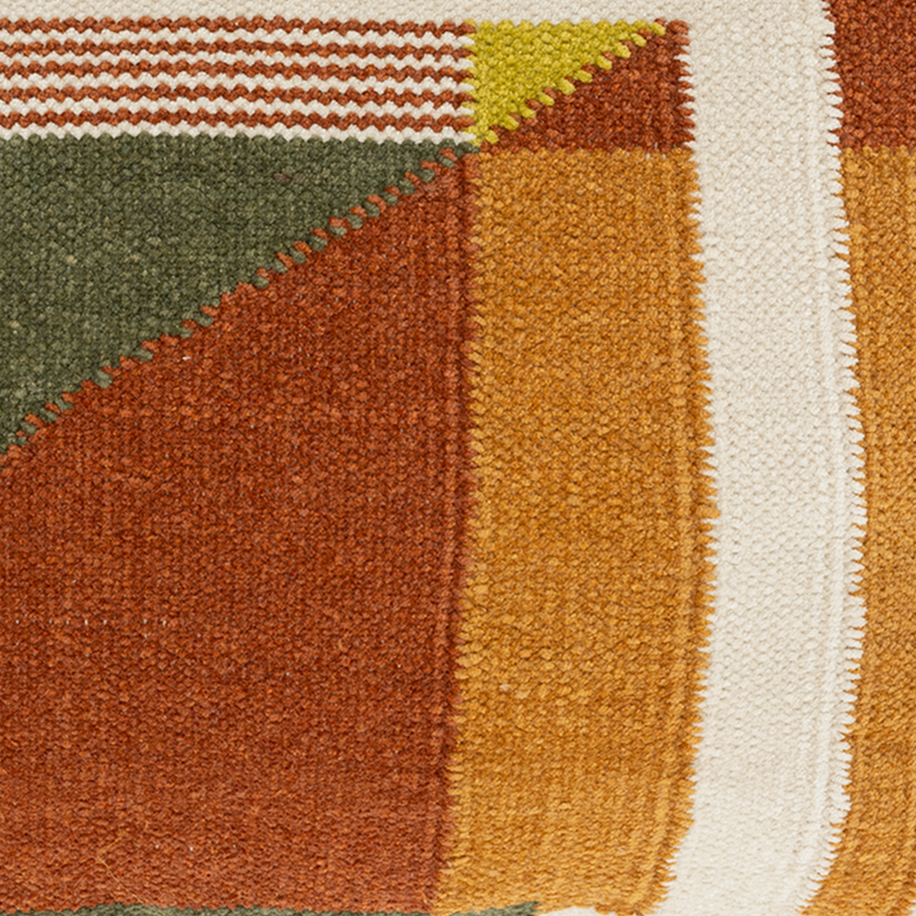 BLYTHE kussen oranje met groen