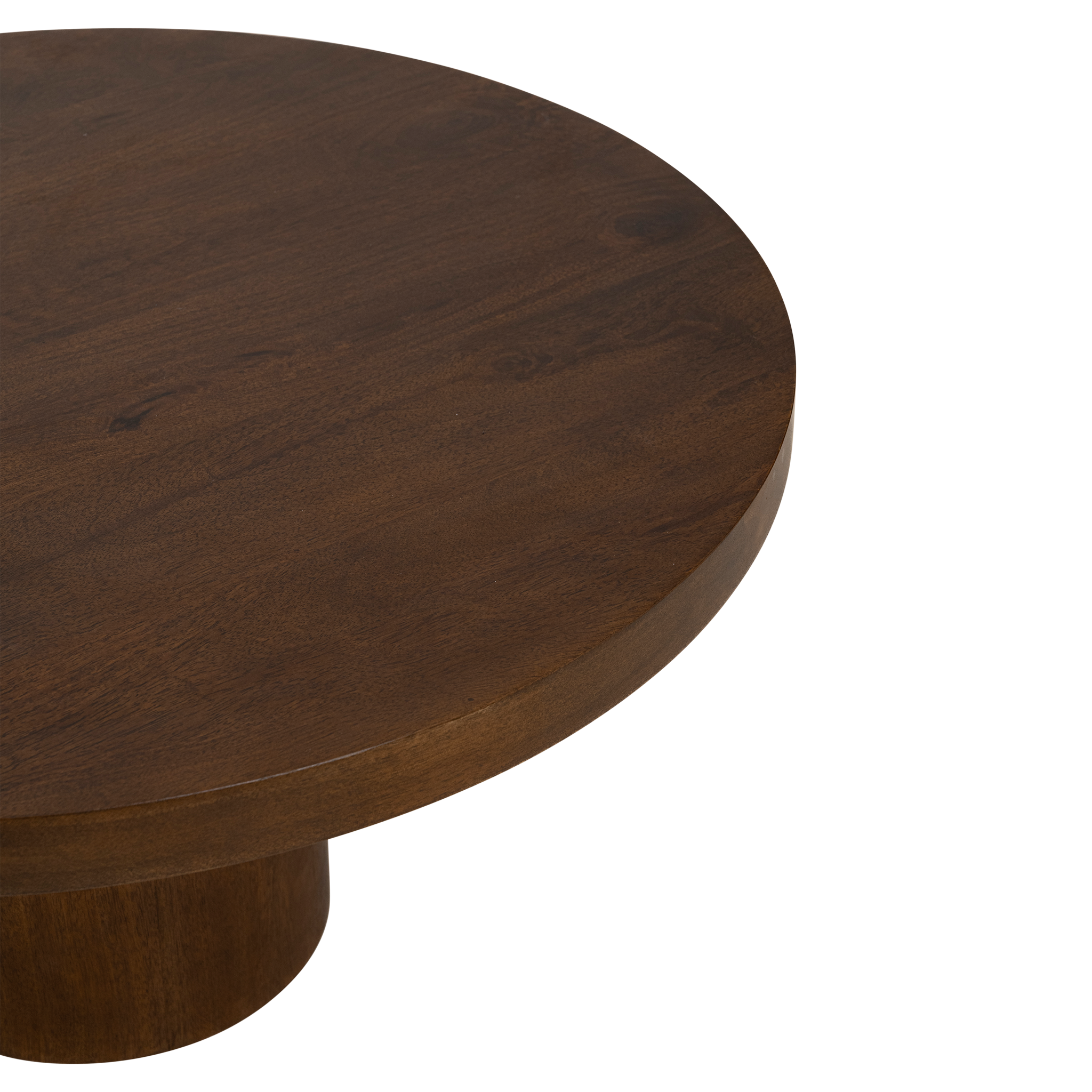 Ronde salontafel SPISS van donkerbruin mango-hout
