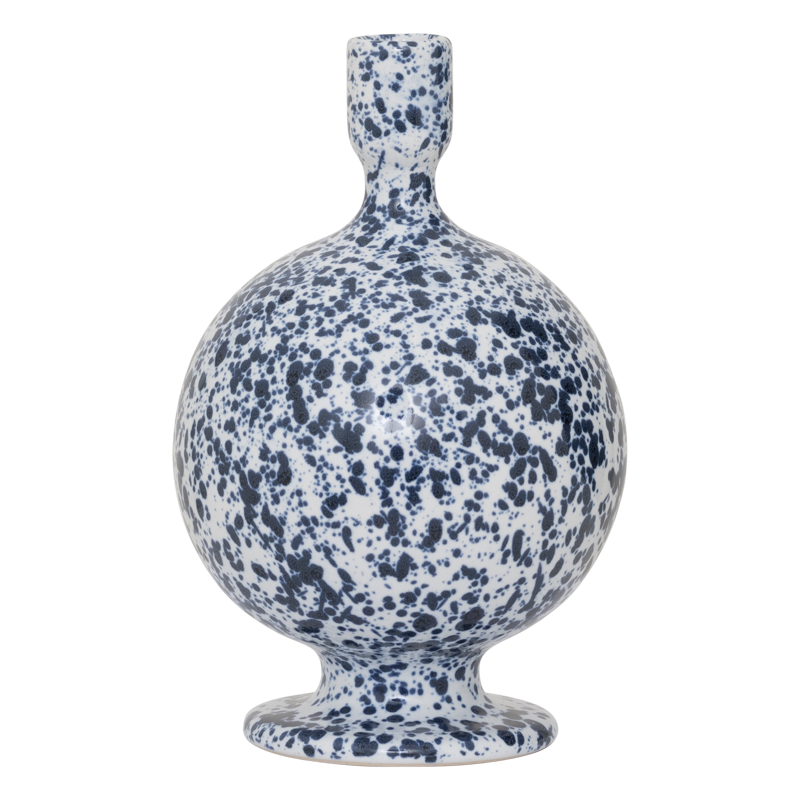 Kaarsenhouder ROSIE blauwe keramiek