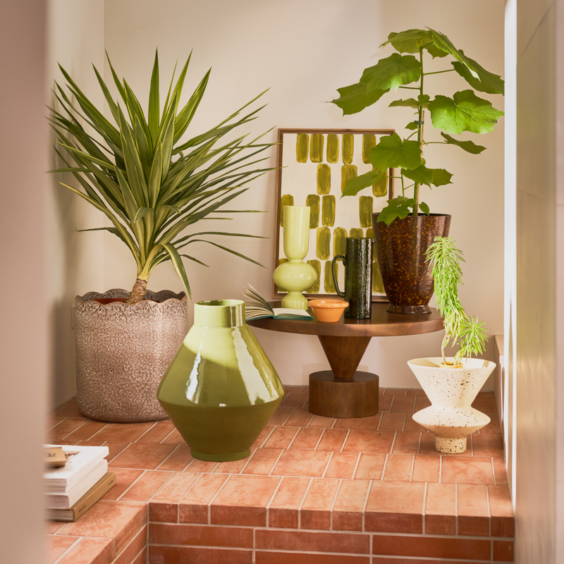 Vase aus Keramik NIKA limettengrün
