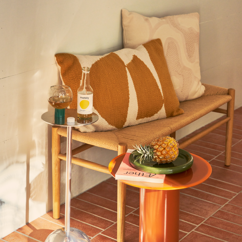 Kussen KEDI crème met geborduurd patroon