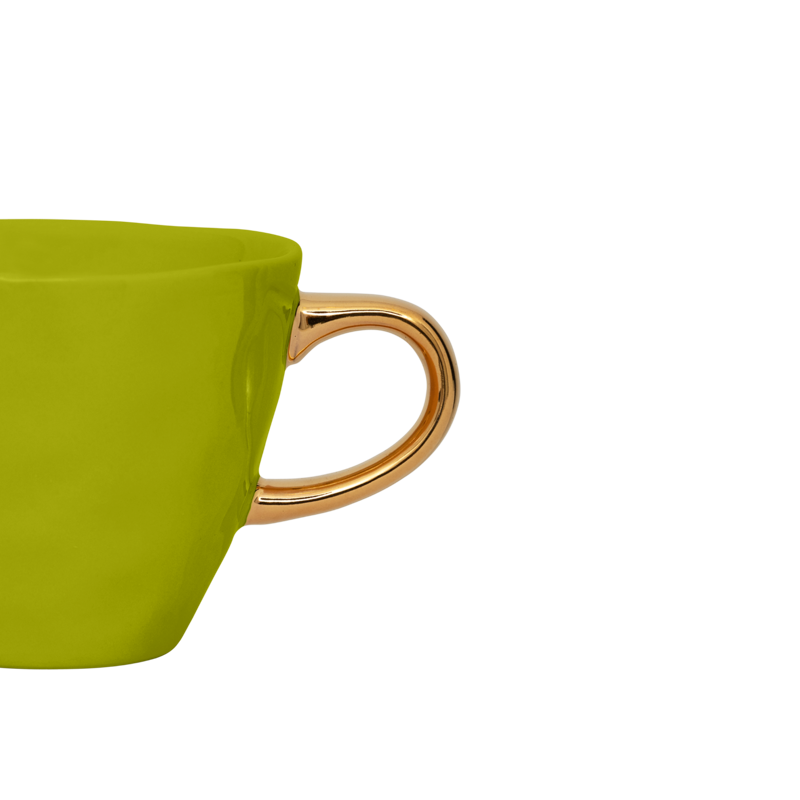 Keramische mok GOOD MORNING groen met goud