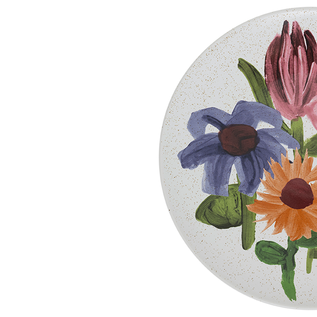 Ceramic Dinner Plate HANAKO Plant Motif