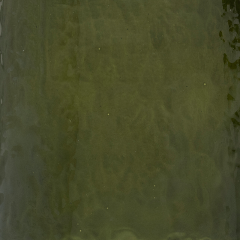 HAMMERED green glass tumbler