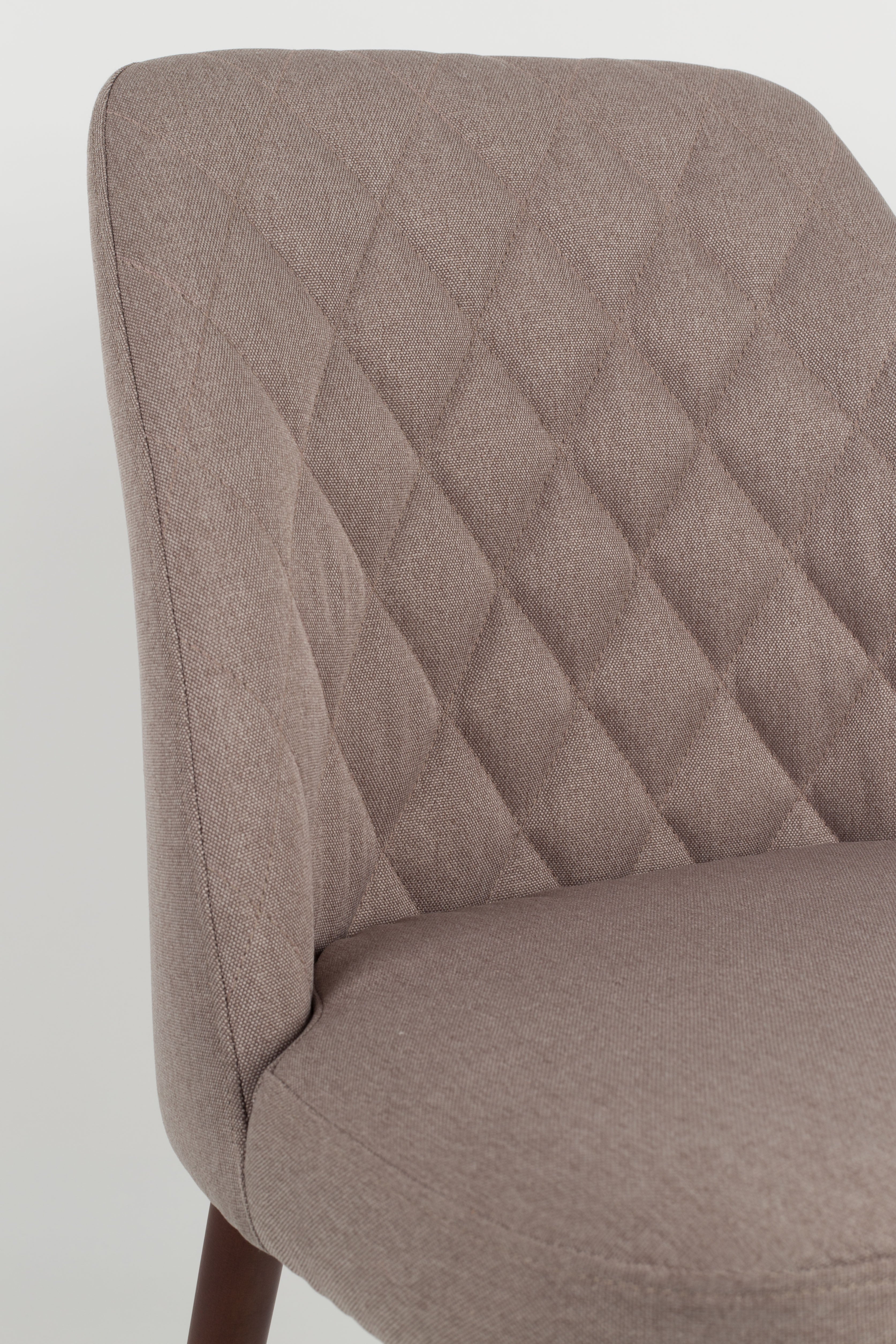 Conway beige Stuhl mit einer hölzernen Basis