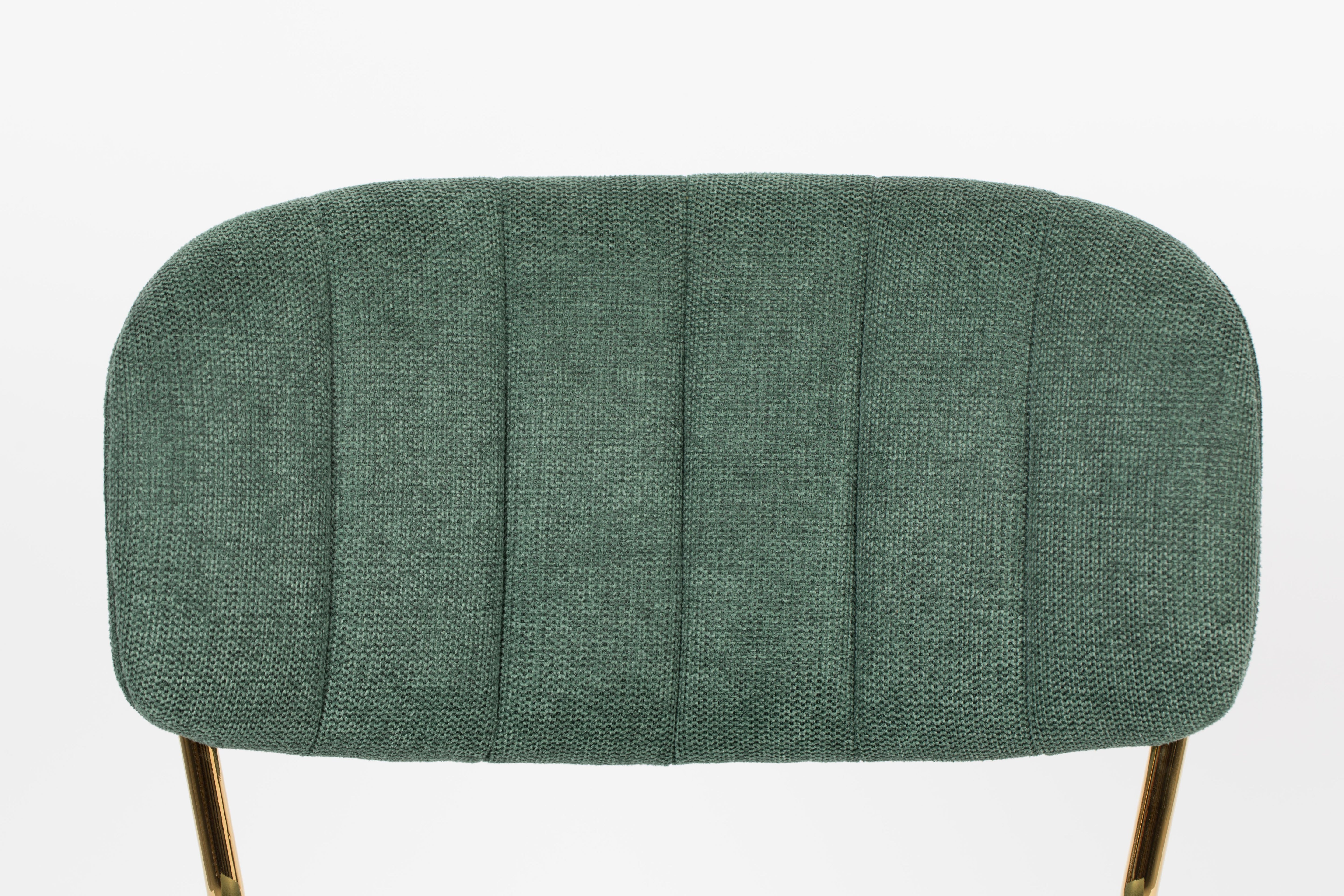 Jolien dunkelgrüner Stuhl mit einer goldenen Basis