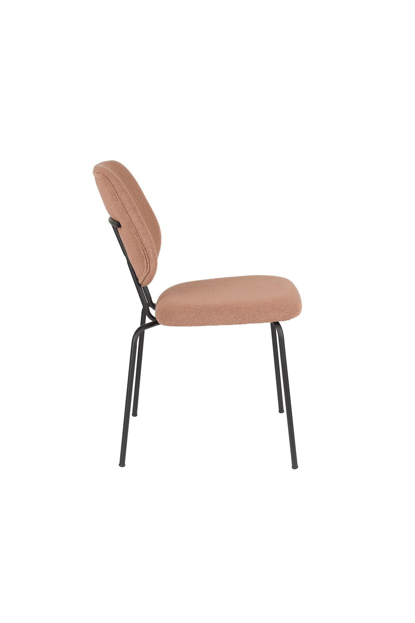 Zitstoel ZELO zalmroze met zwarte basis