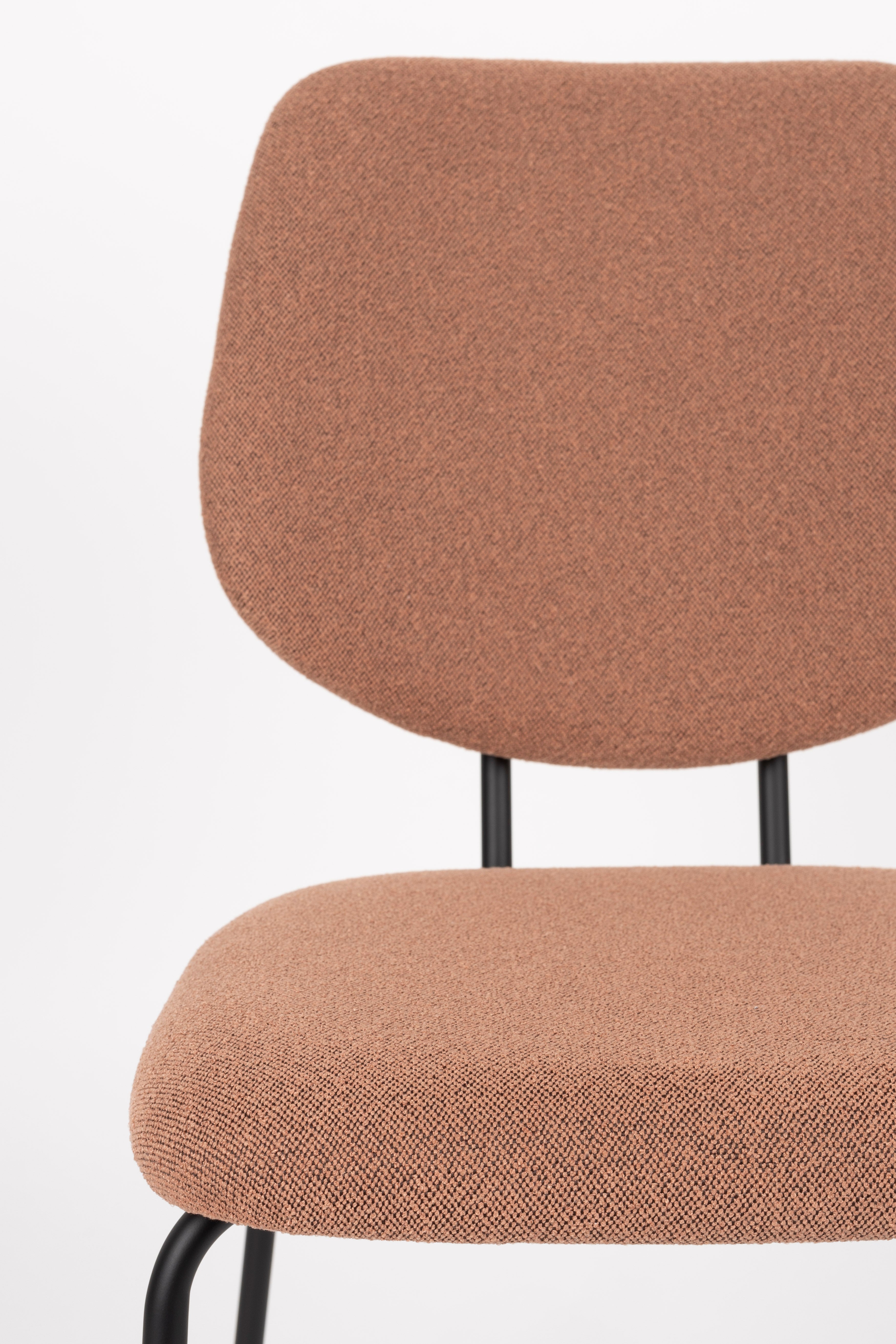 Zitstoel ZELO zalmroze met zwarte basis