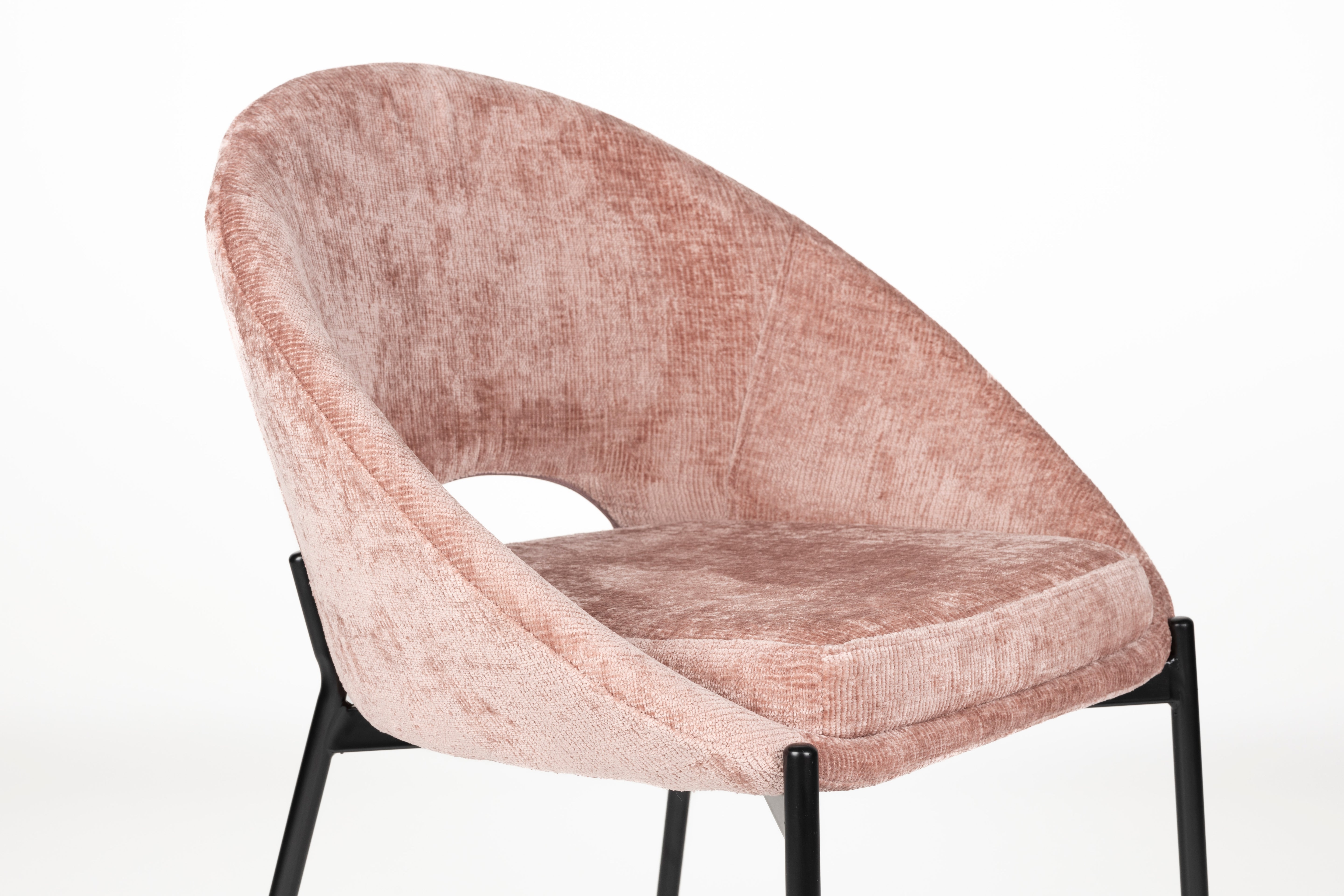 Stoel DANDO roze met zwarte basis