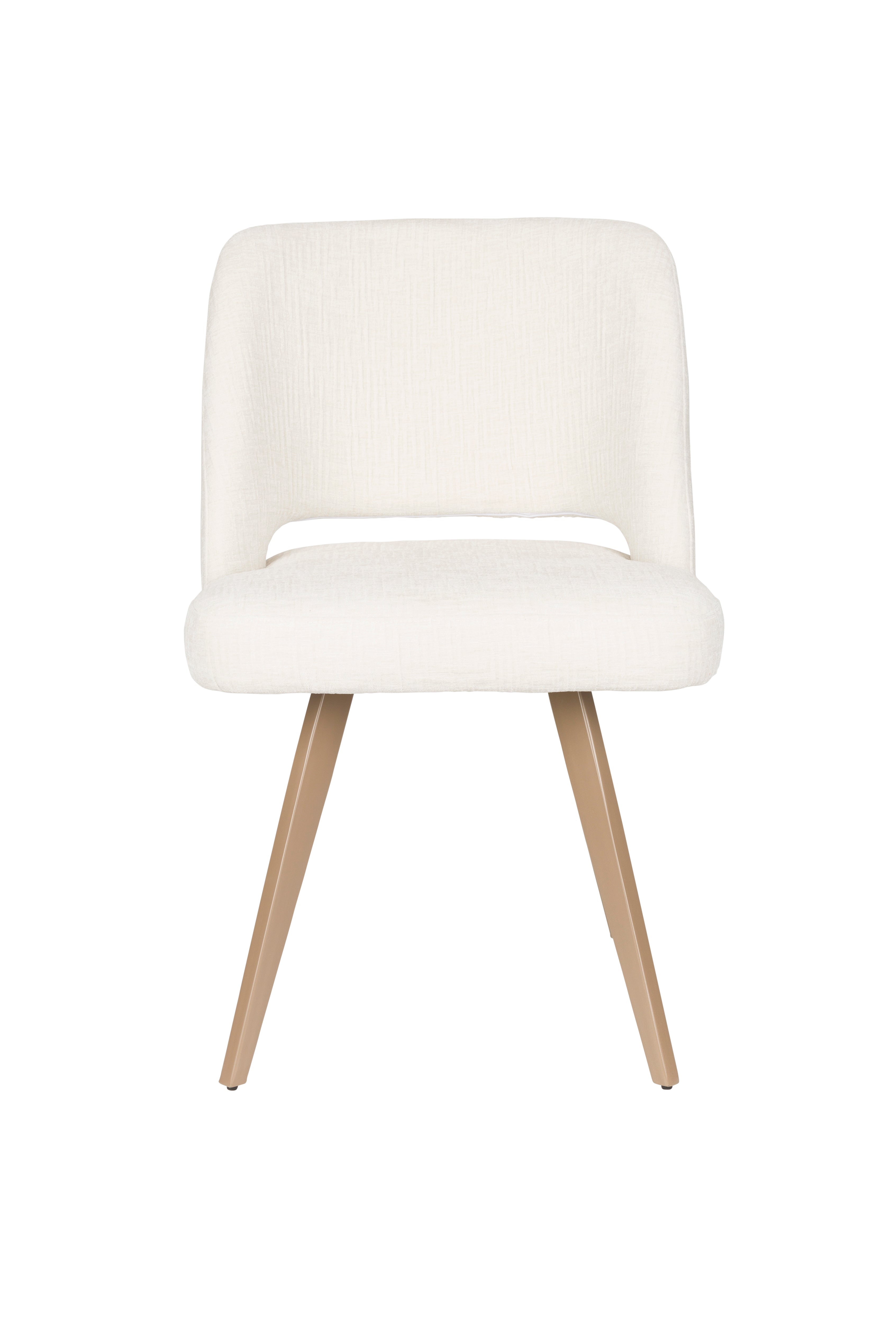 YVES Chair white with brown base