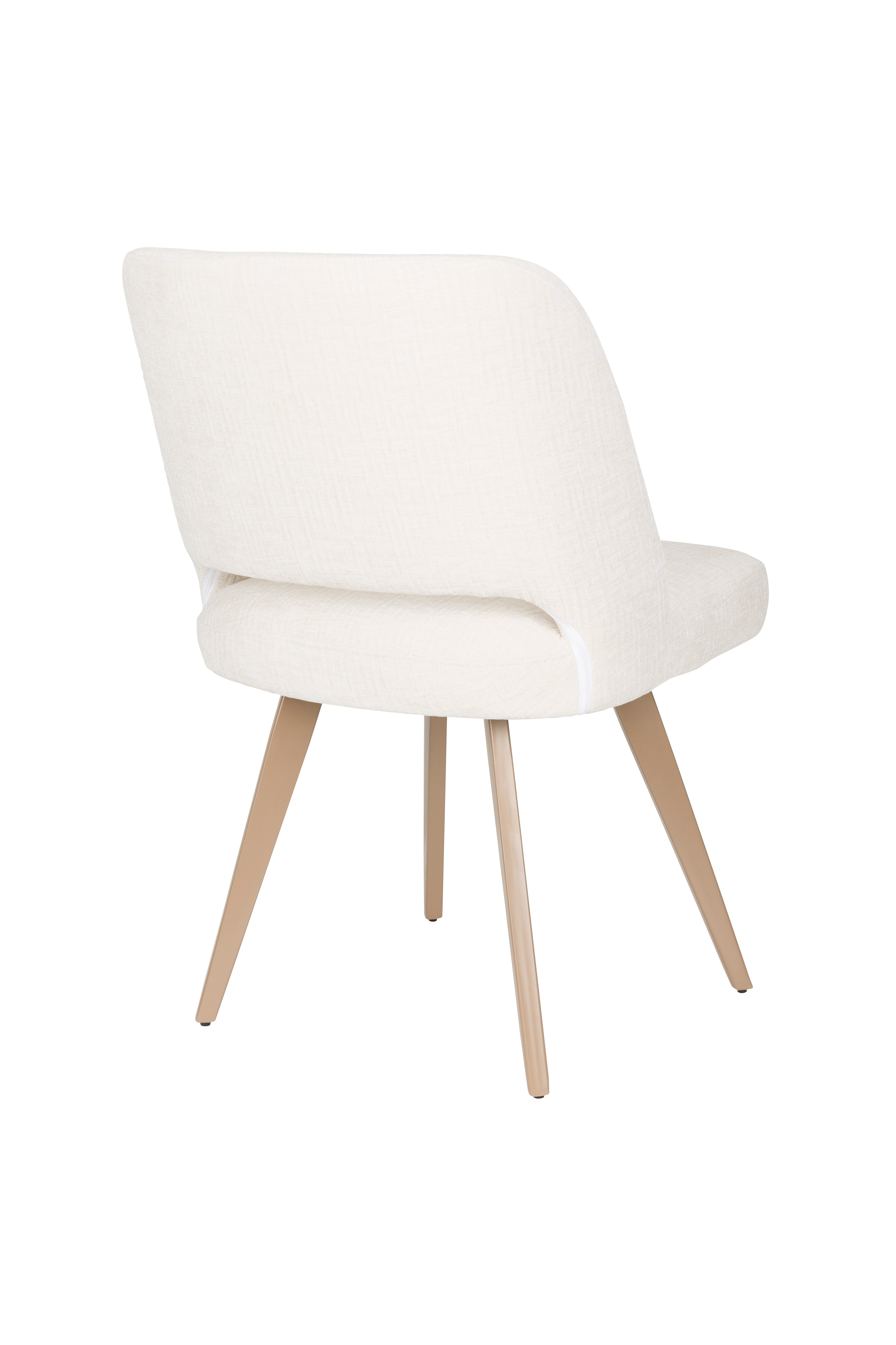 YVES Chair white with brown base
