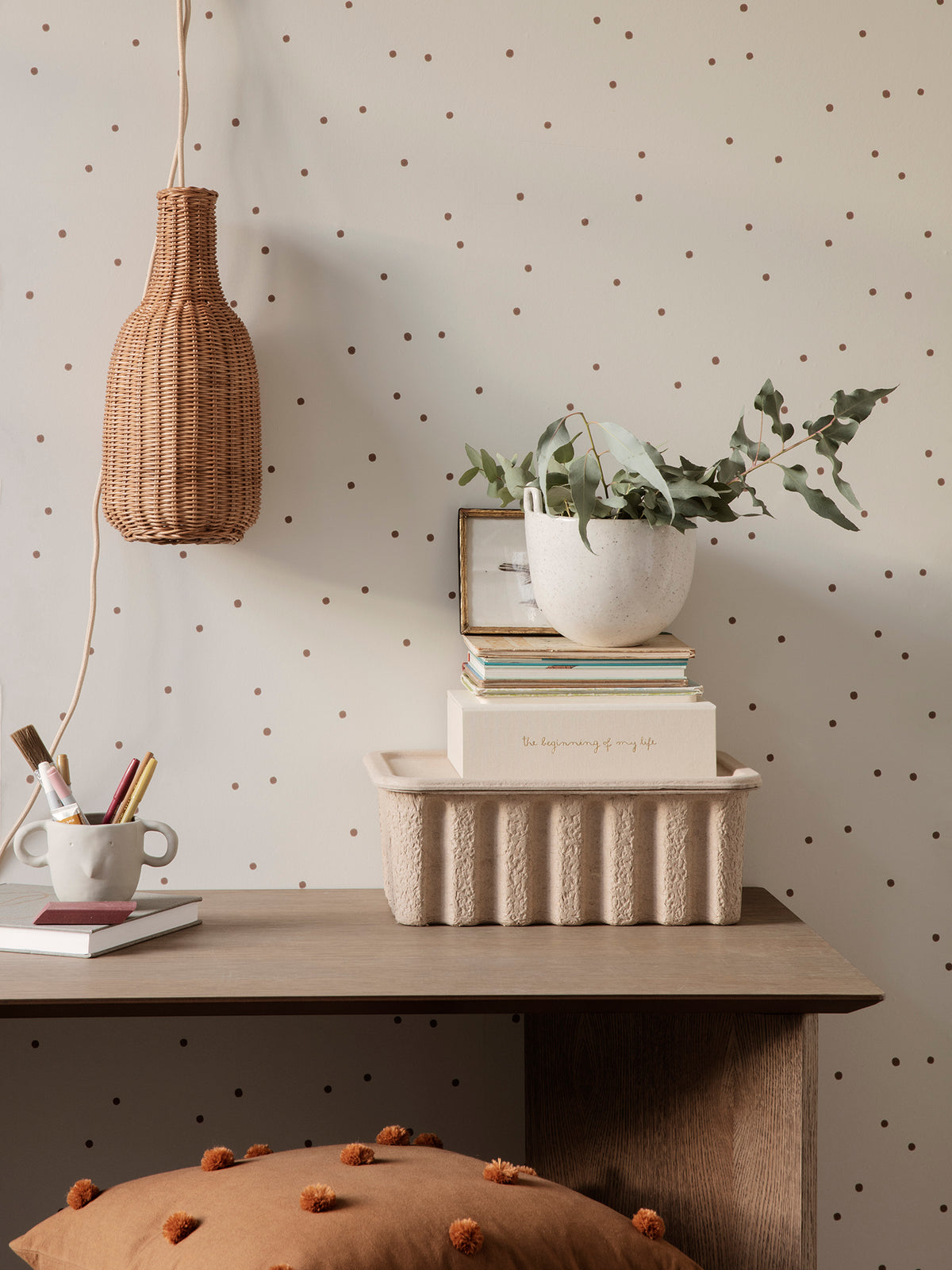 Behang DOT lichtbeige