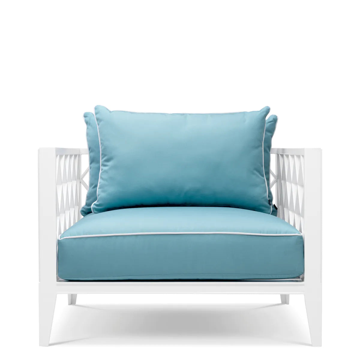 Outdoor armchair OCEAN CLUB white with blue