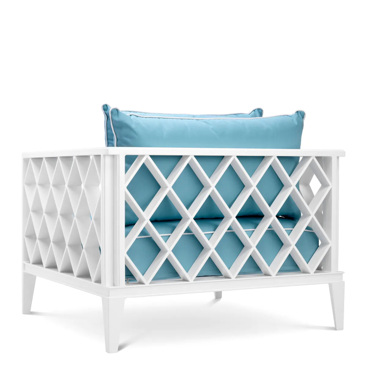 Outdoor armchair OCEAN CLUB white with blue