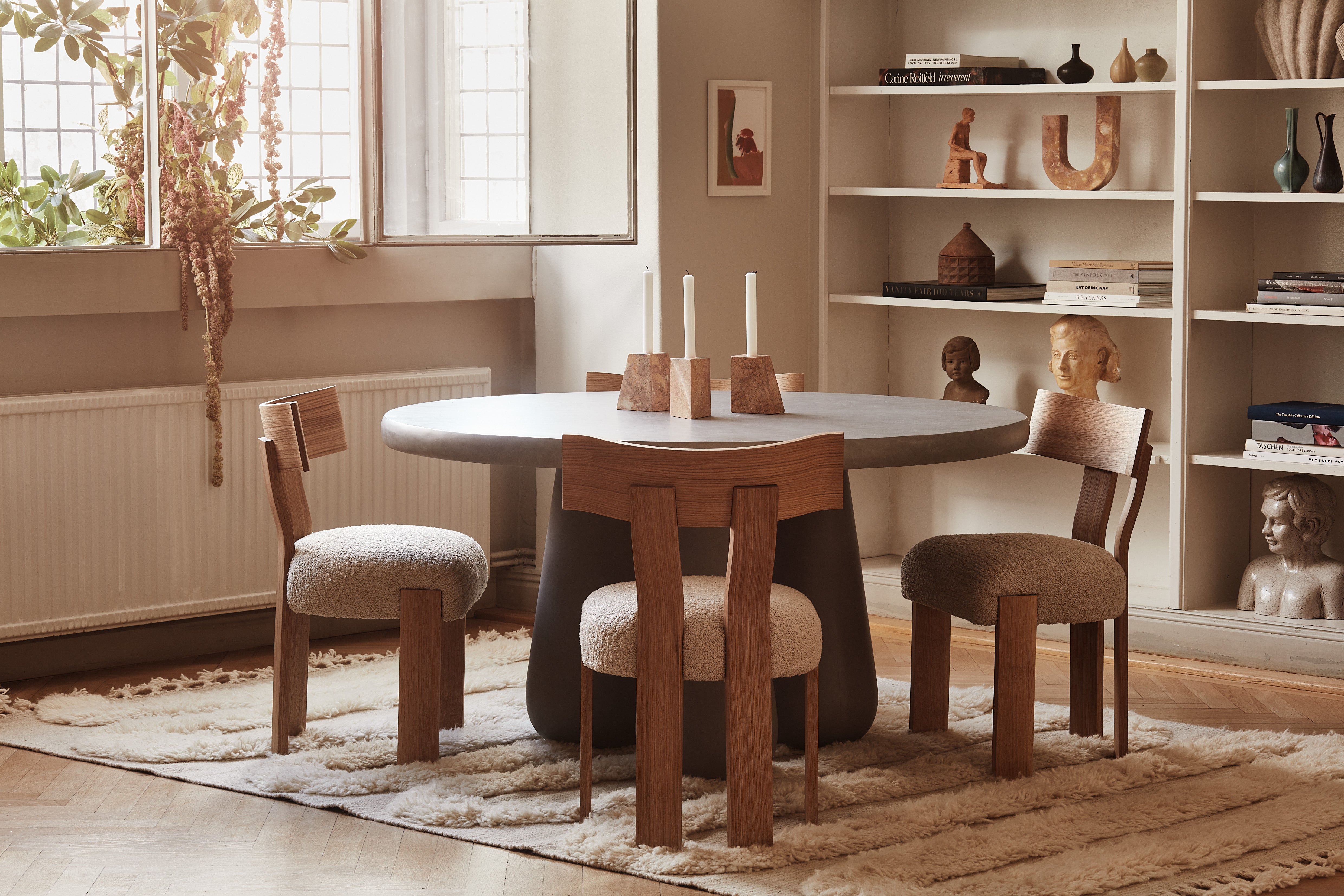 PYRAMID Candle Holder Set Orange Marble