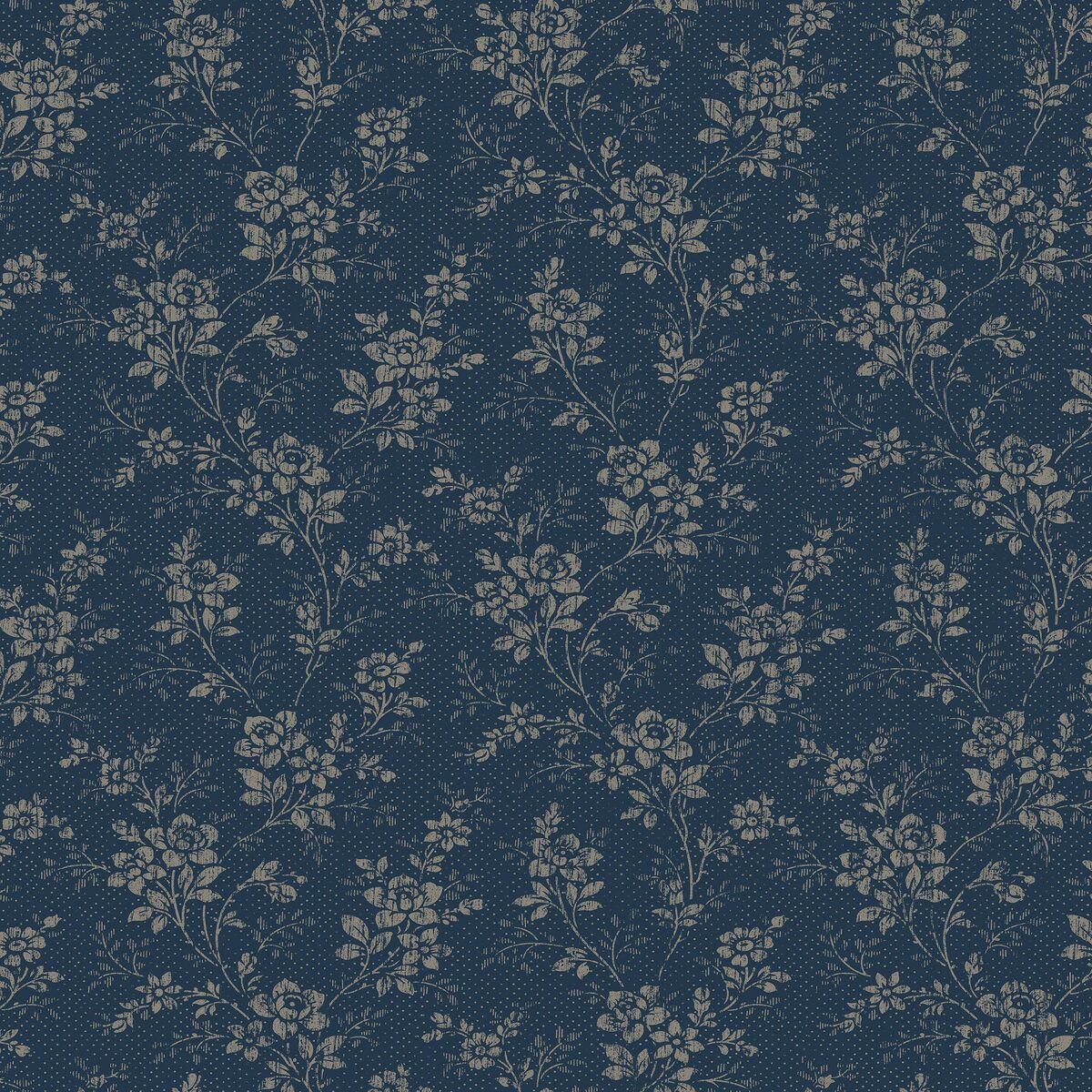 Wallpaper with floral pattern HIP ROSE blue