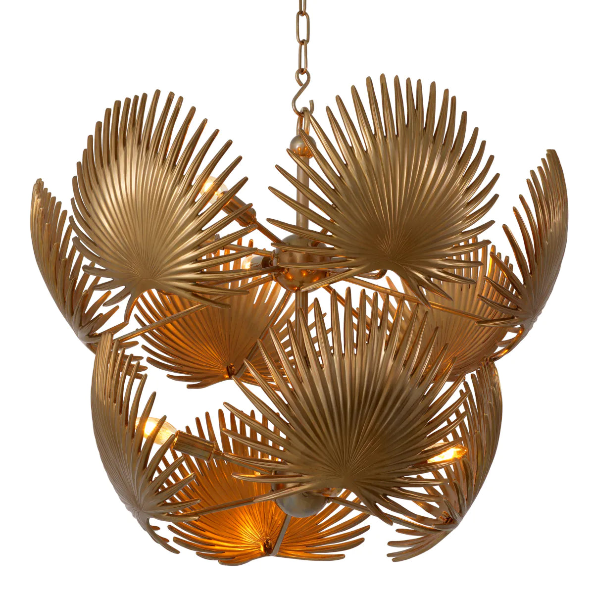 Antike Goldene Folige Hanging Lampe