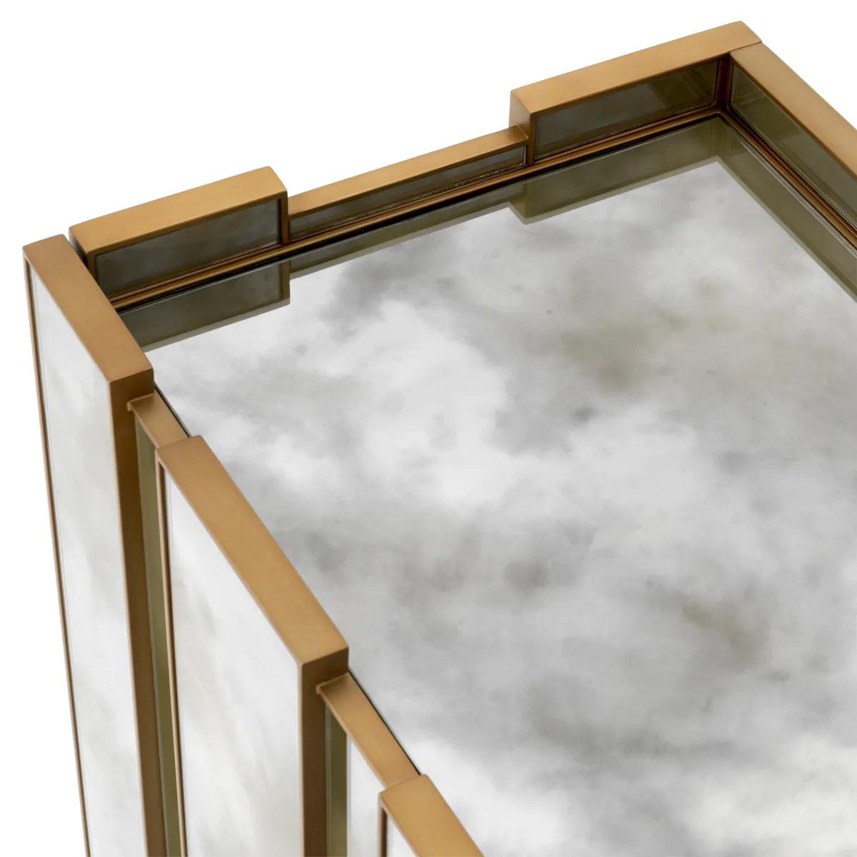 Dressoir NOTTINGHAM spiegelend met messing afwerking