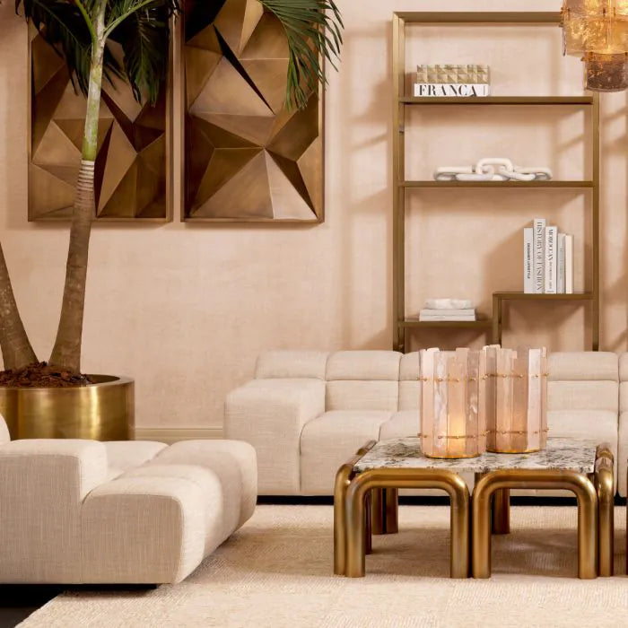 Modulaire bank HUNTER - 2-zits element links beige-grijs