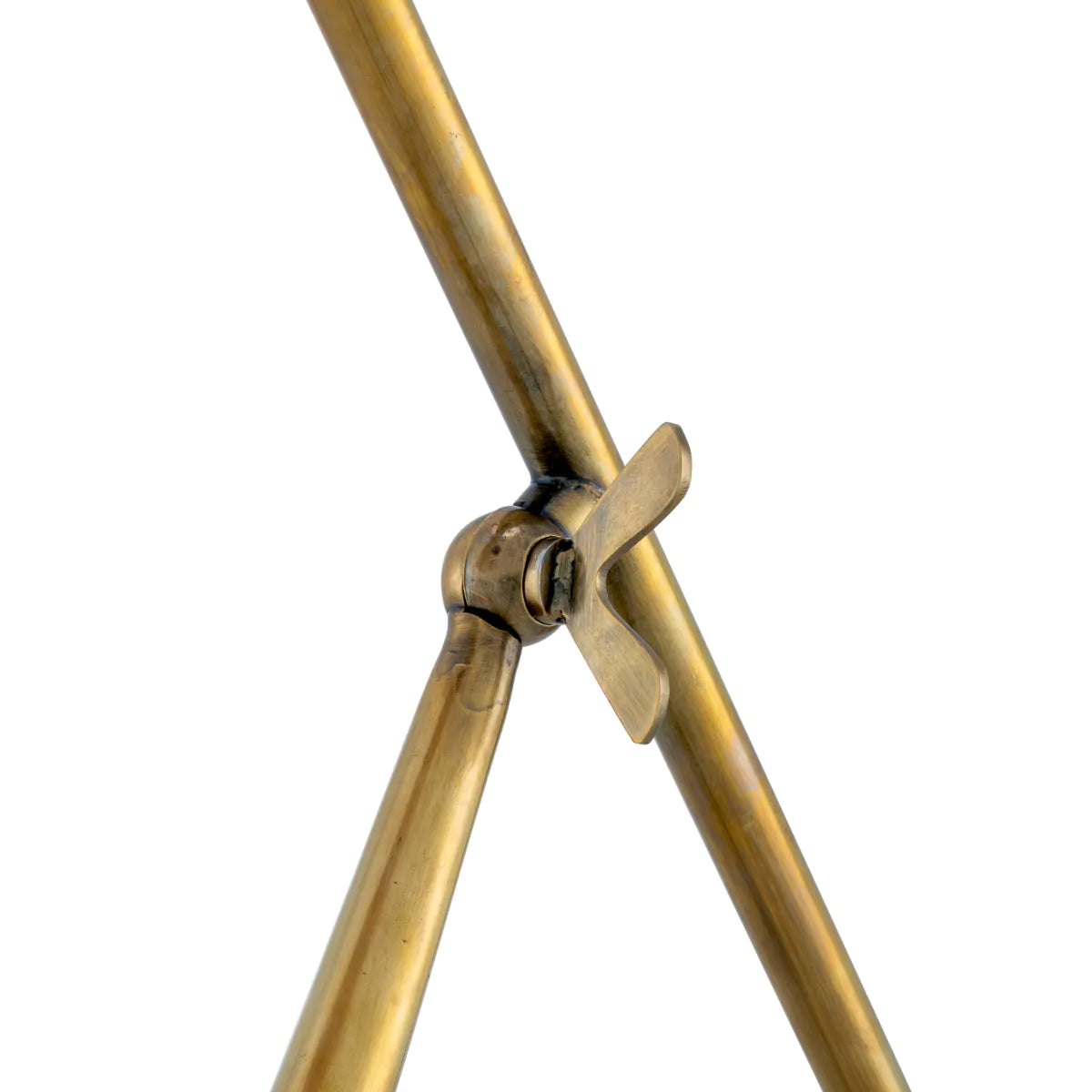 Tafellamp KON TIKI riet met antiek goud