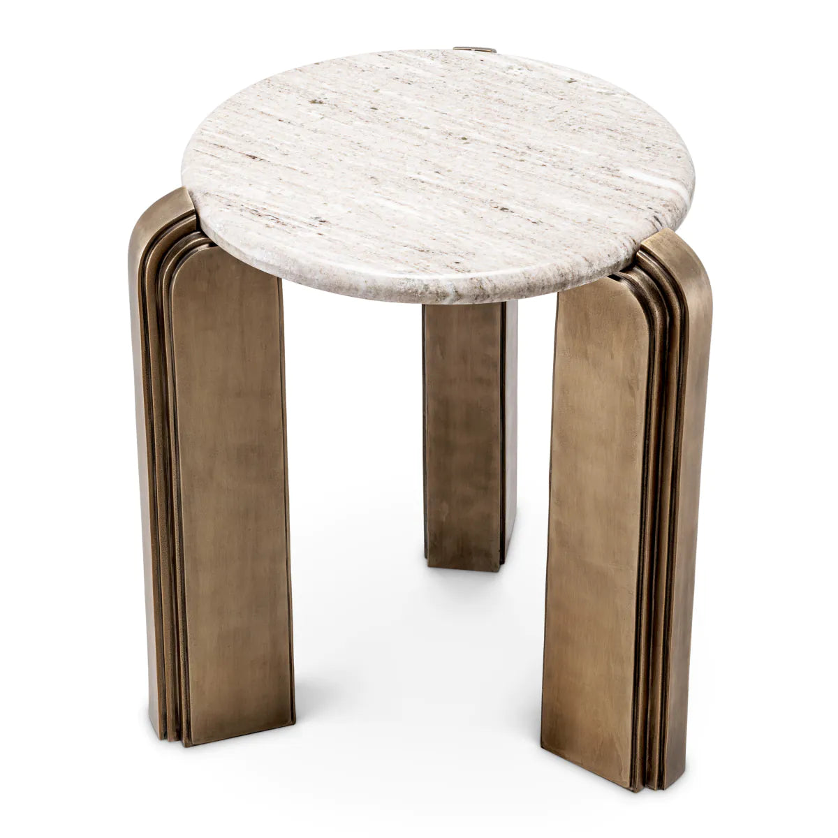 ALBIN side table marble with antique gold