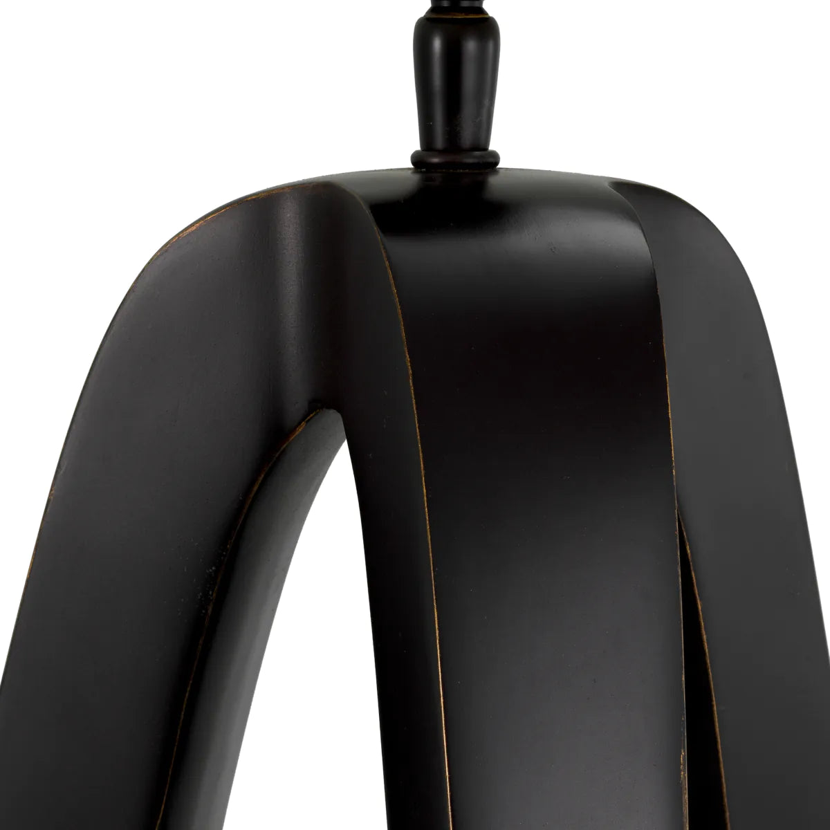 Madrons Tischlampe, eine Mischung aus Flachs und Schwarz