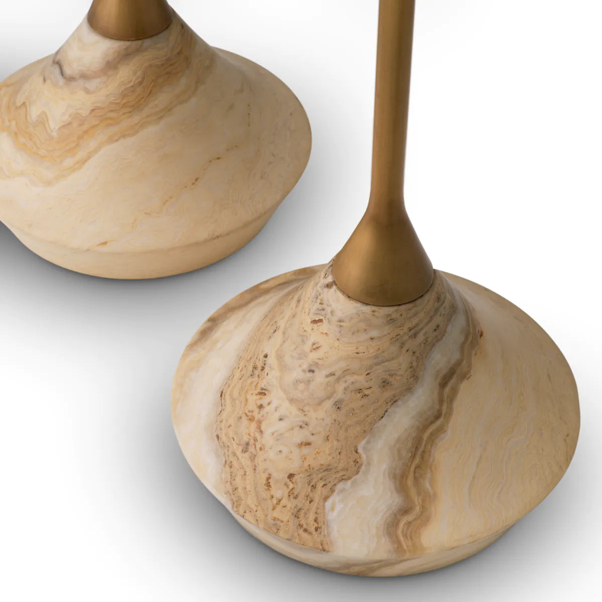 Set van tafels PUGLIA eikenhout met onyx basis