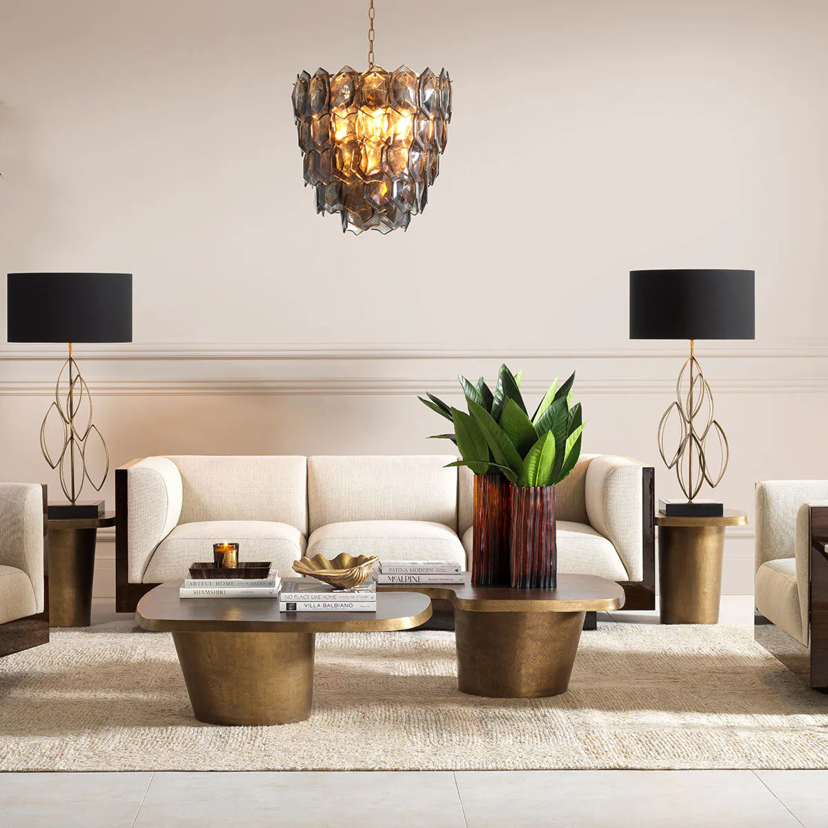 Sofa SEBASTIAN crème met eucalyptusfineer