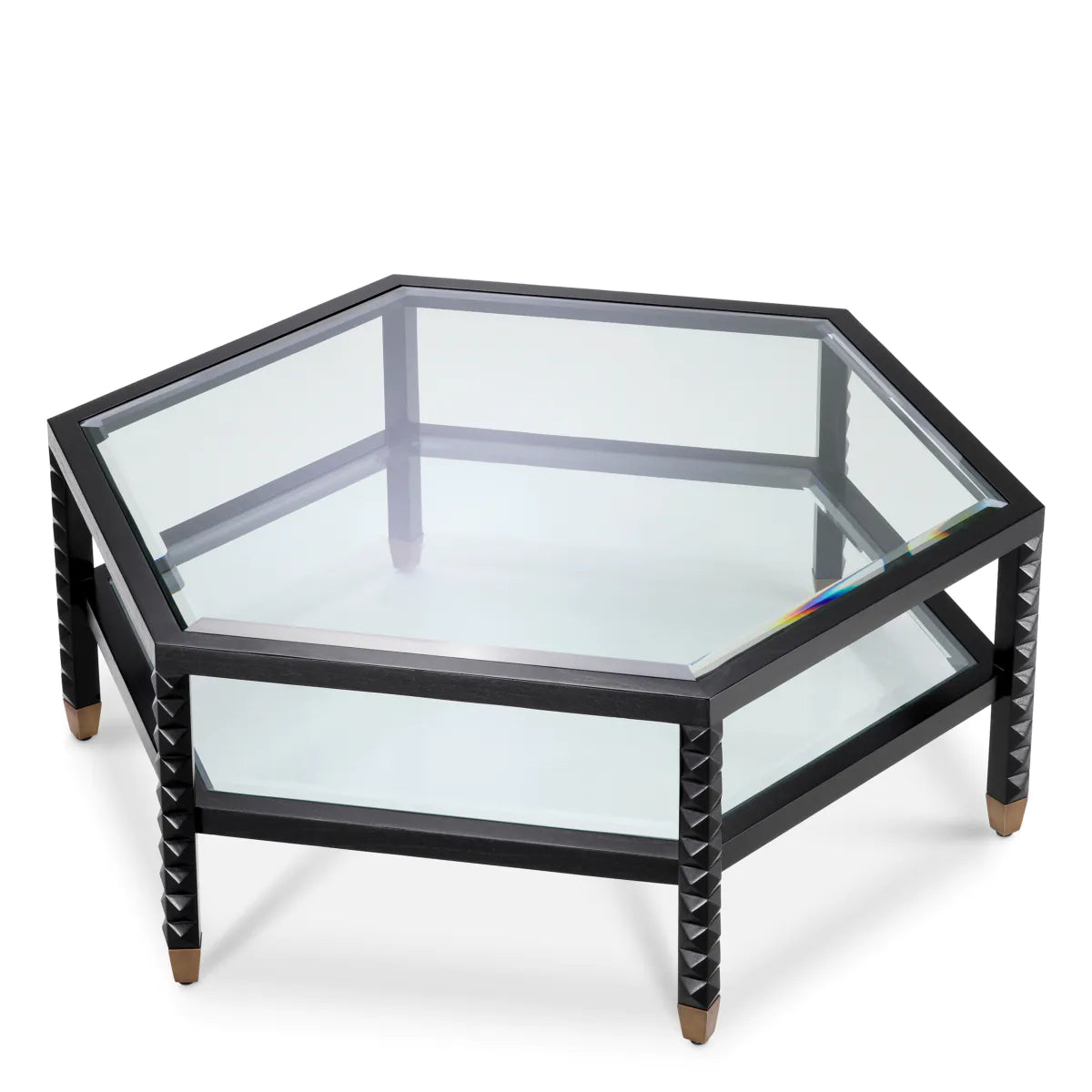 Cornelius Cornelius glass table top with a black base