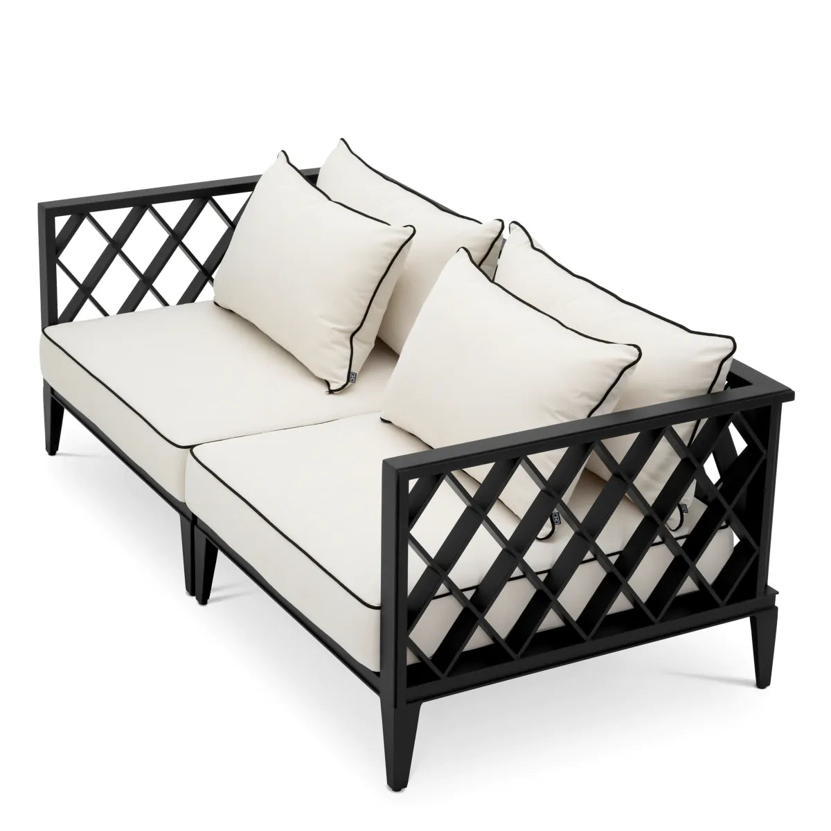 2-seater outdoor sofa OCEAN CLUB black with cream