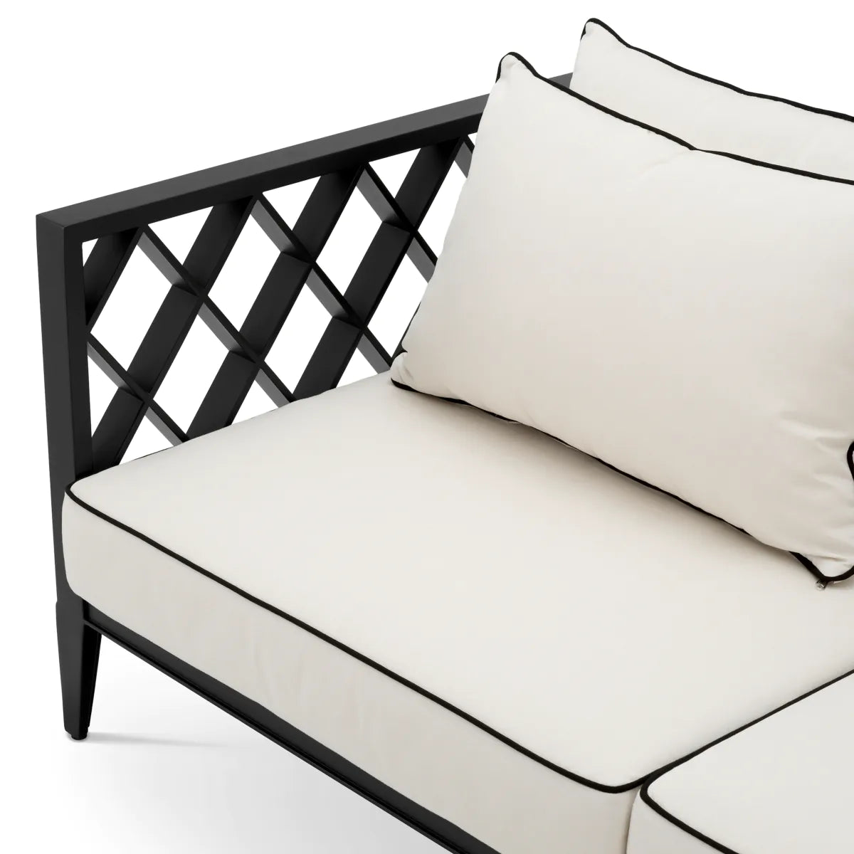 2-seater outdoor sofa OCEAN CLUB black with cream