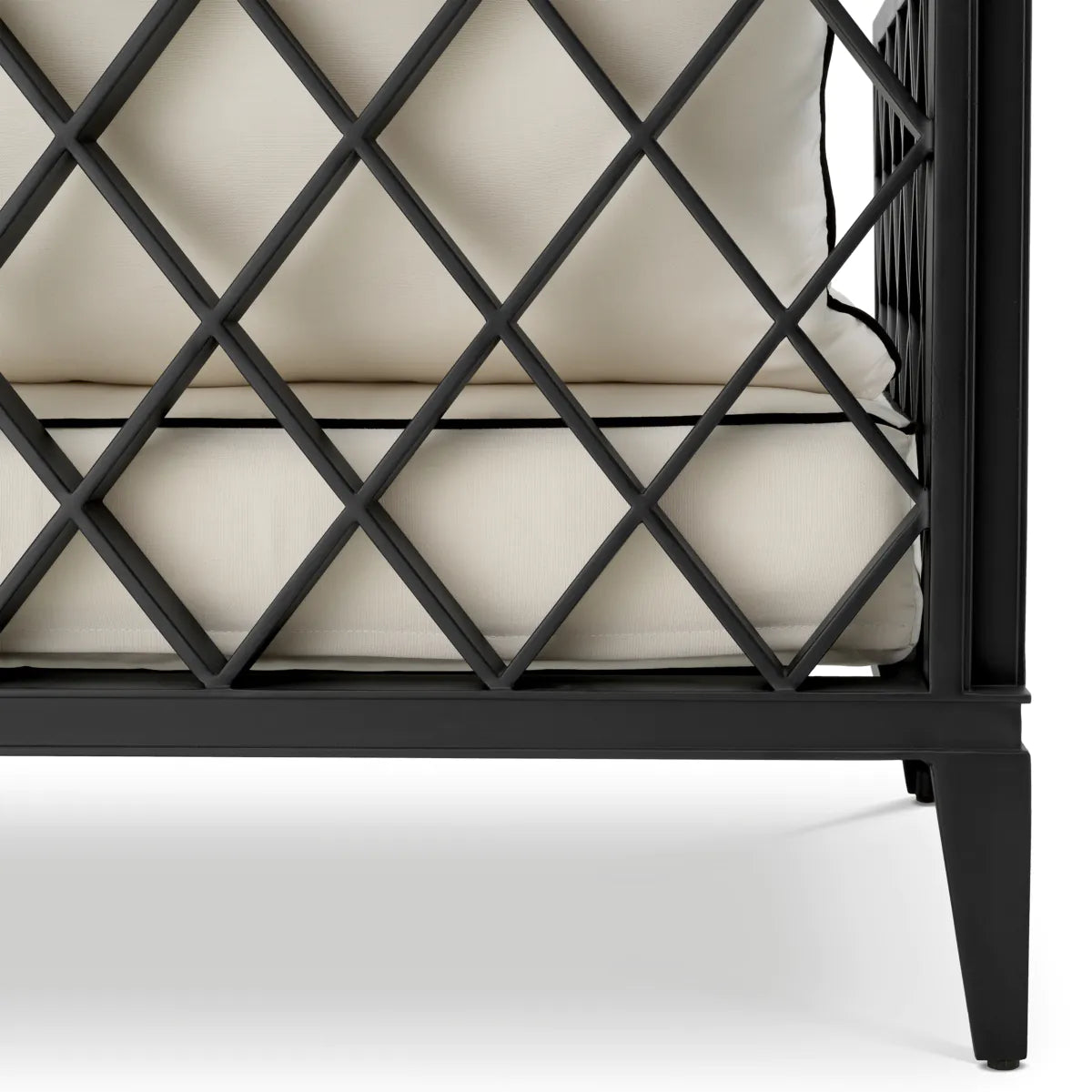 2-seater outdoor sofa OCEAN CLUB black with cream