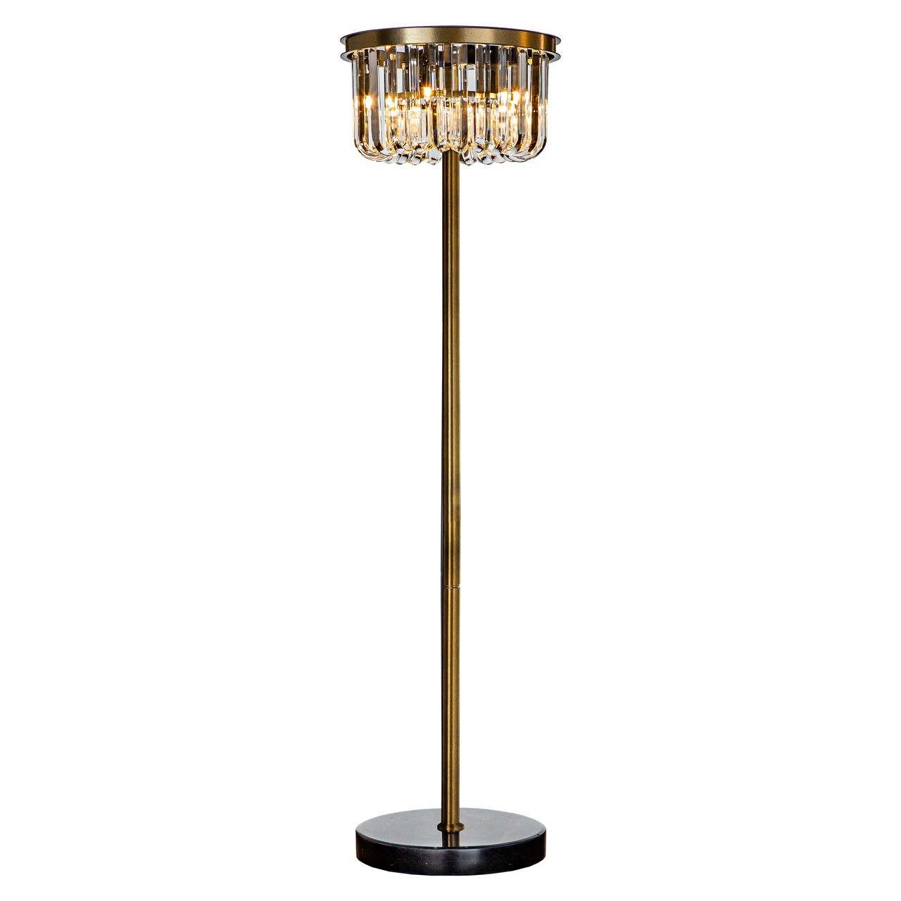 Vloerlamp DAGMAR glas met gouden voet