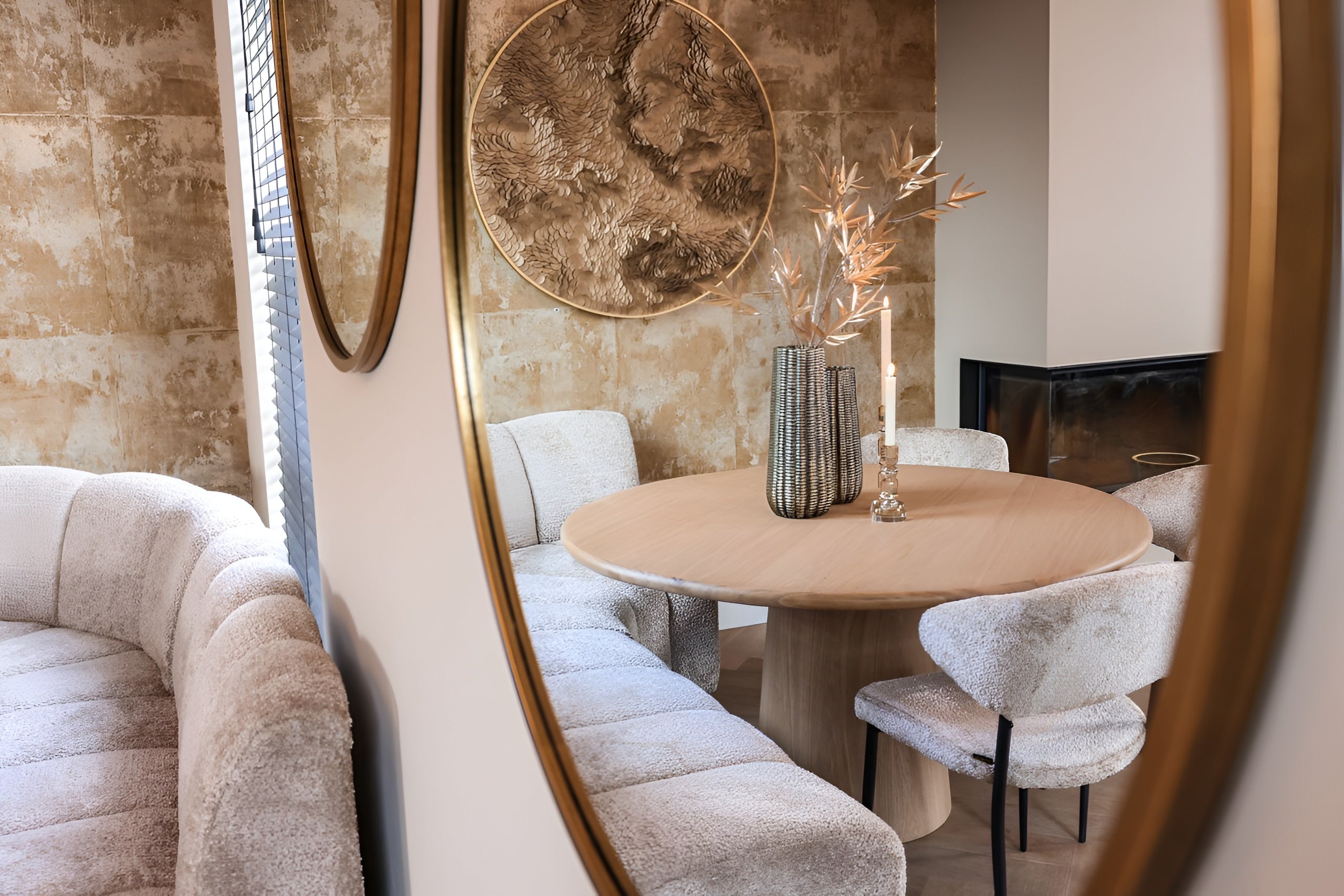 Hoekbank HILLPARK - afgerond middenelement beige