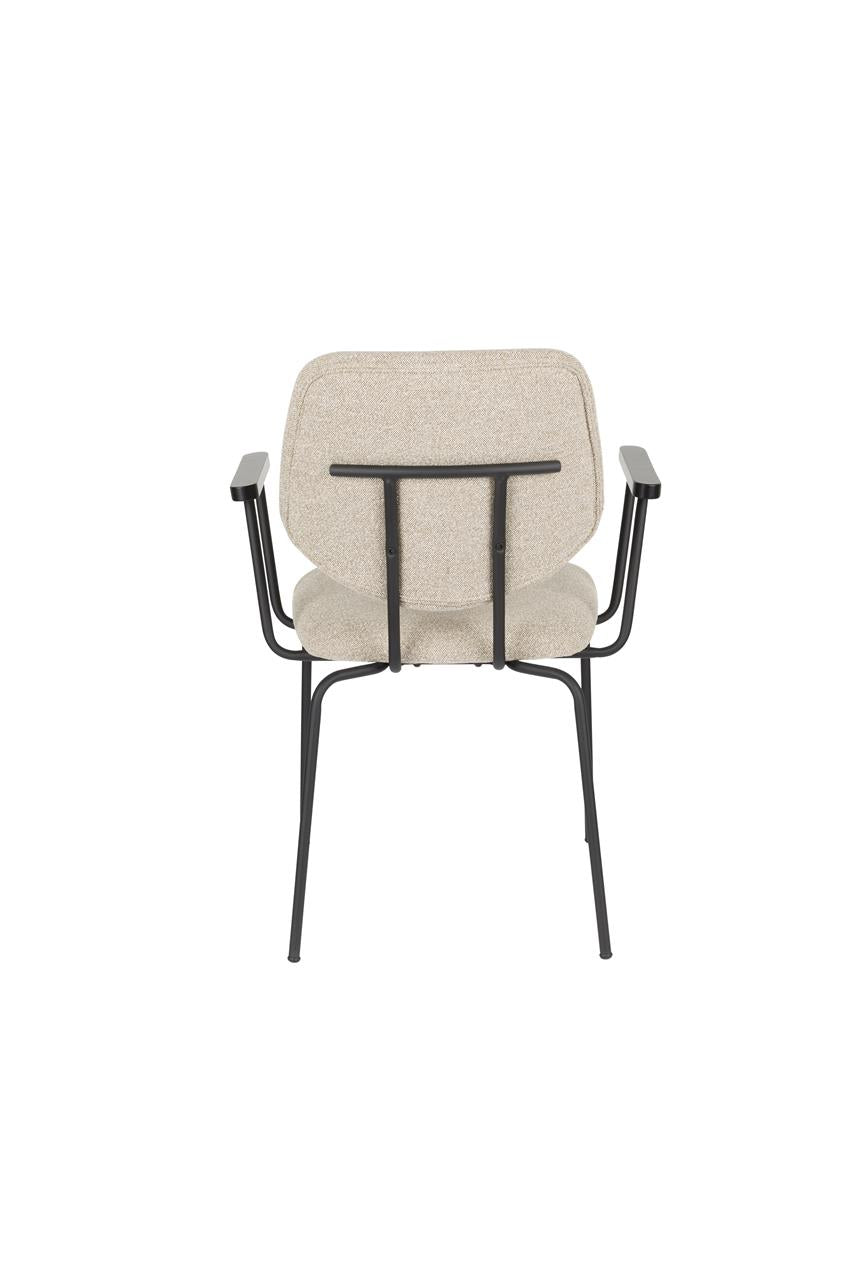 Zetel met armleuningen ZELO beige met zwarte basis