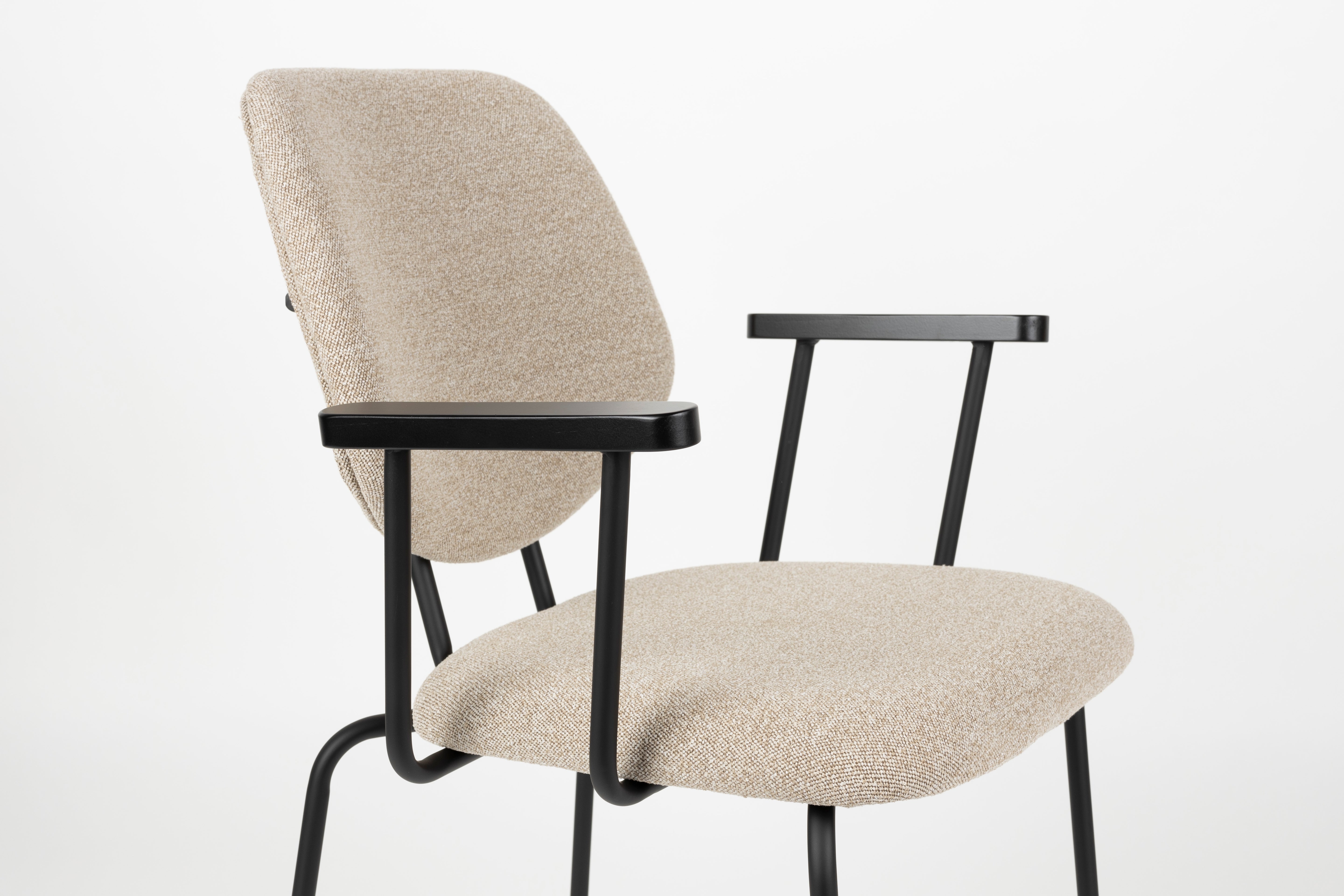 Zetel met armleuningen ZELO beige met zwarte basis