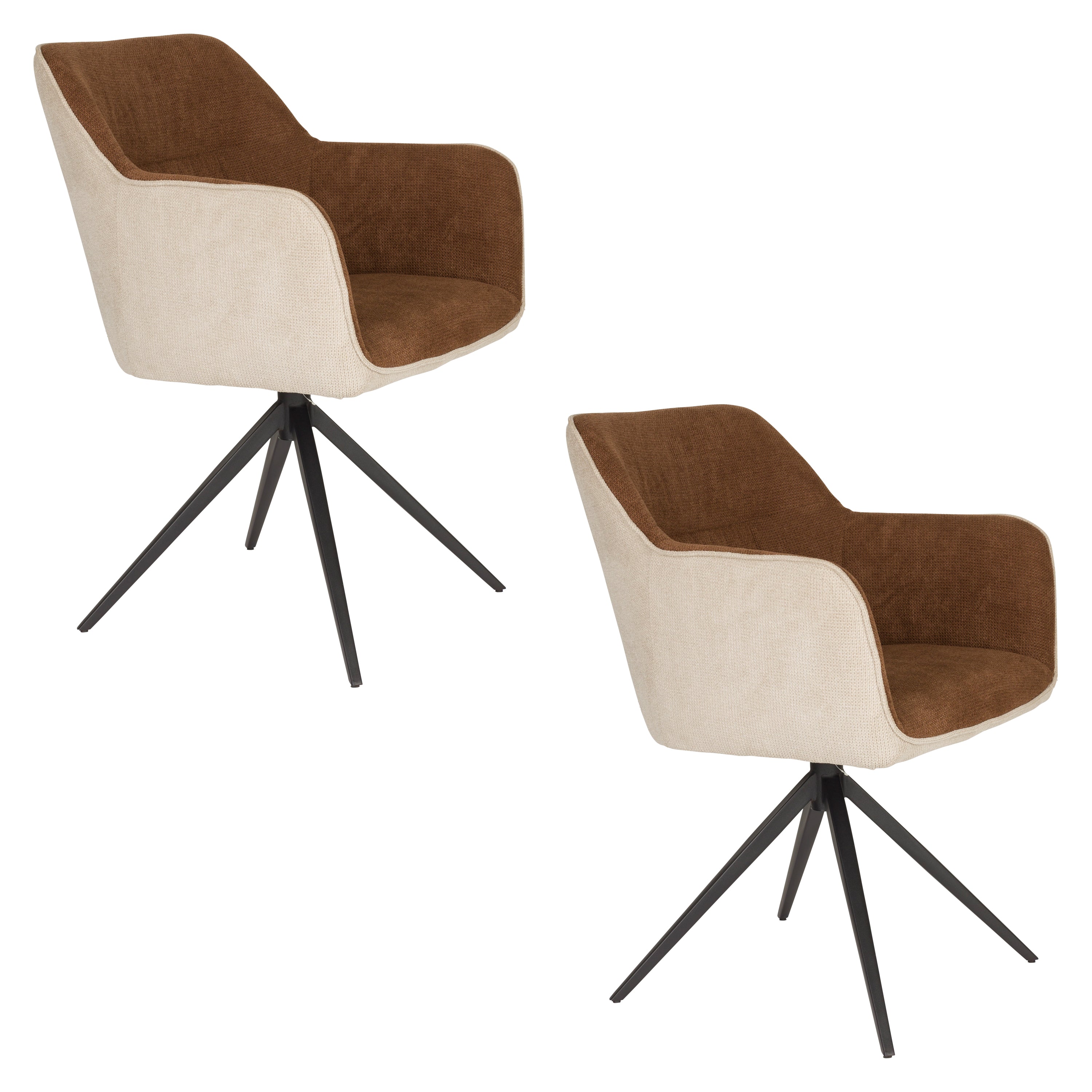 DALEY chair brown with beige