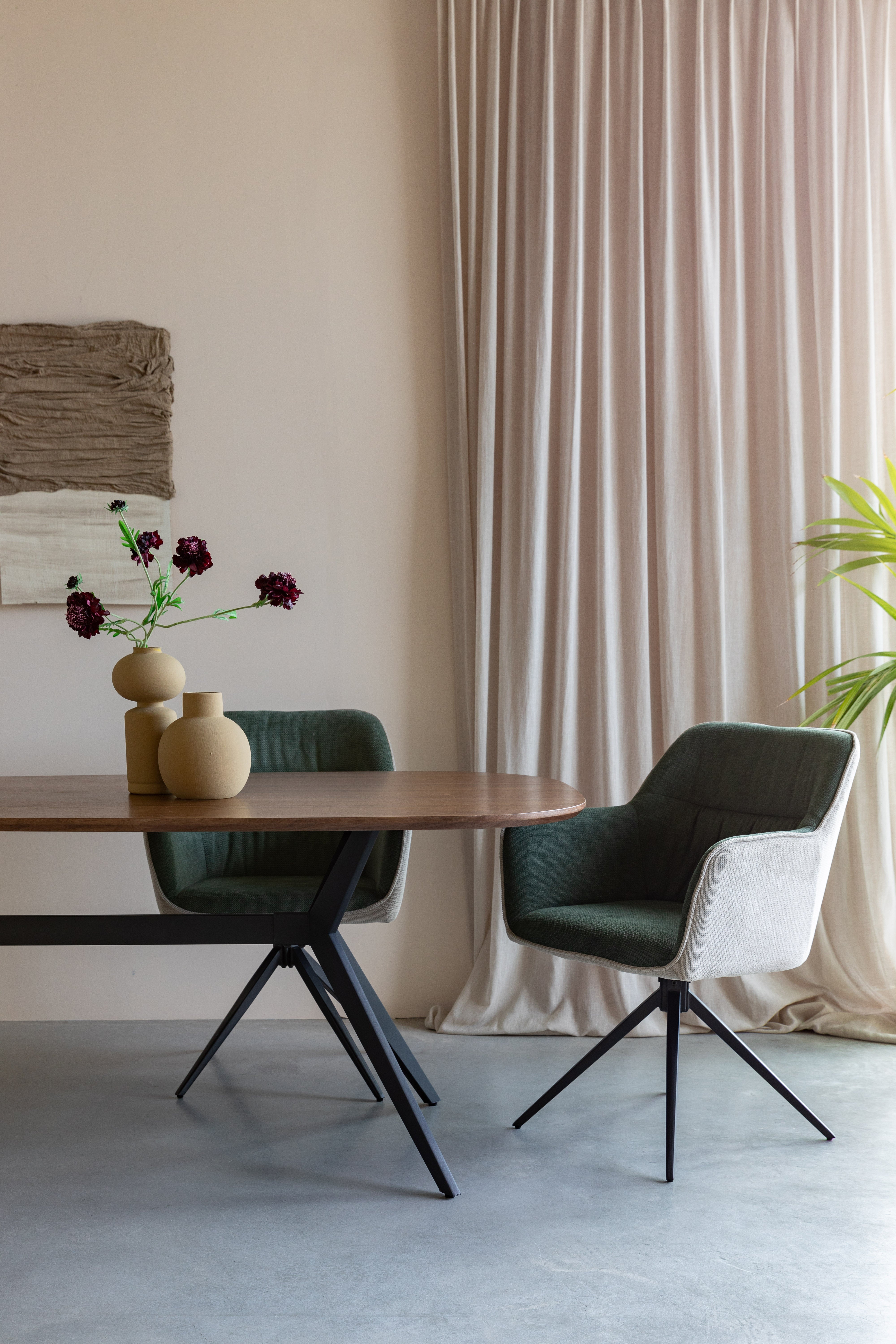 DALEY chair brown with beige