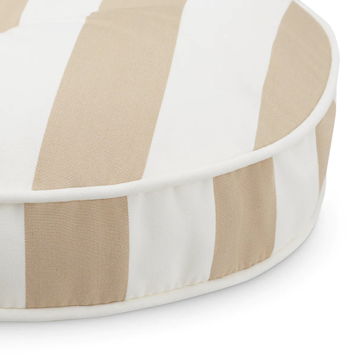 Round garden cushion FLORENT beige with white