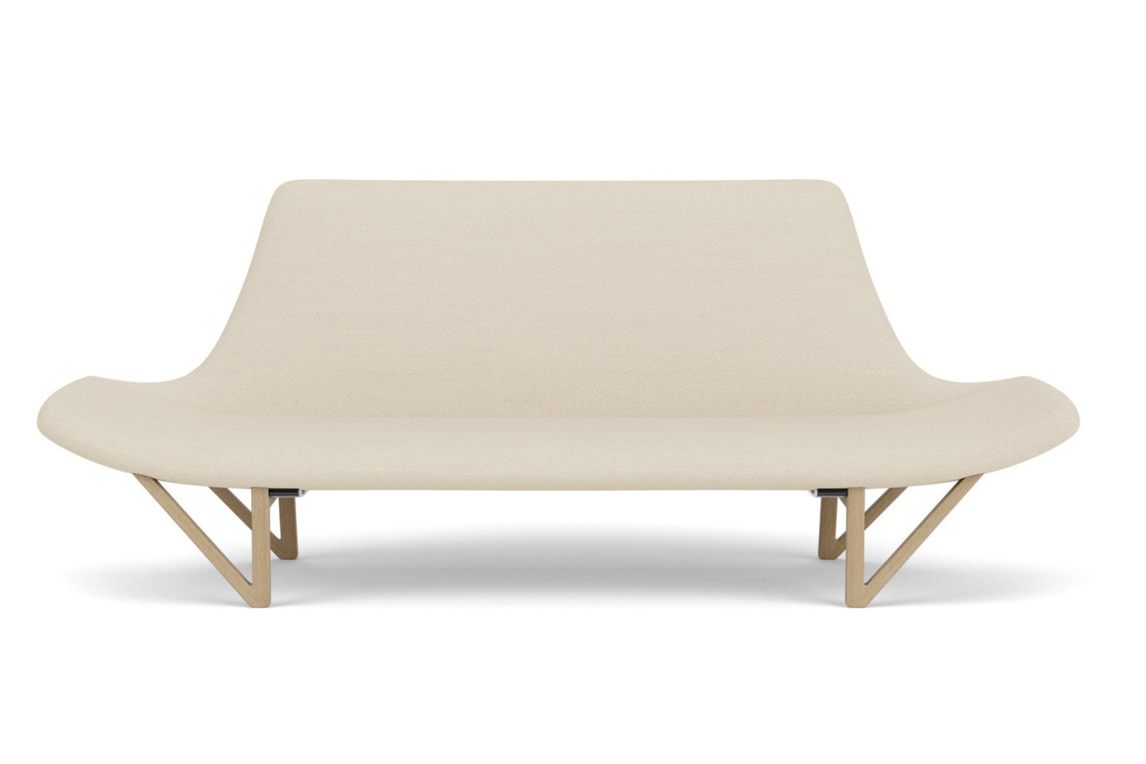 Sofa PAGODE creme mit Eichenbasis