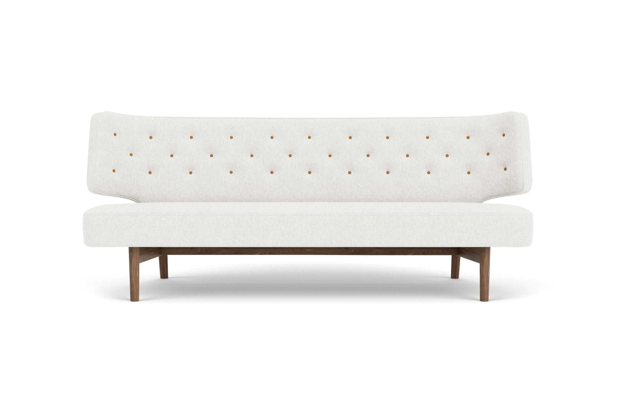 Sofa 2-Sitzer RADIOHUS hellgrau mit Nussbaumfuß