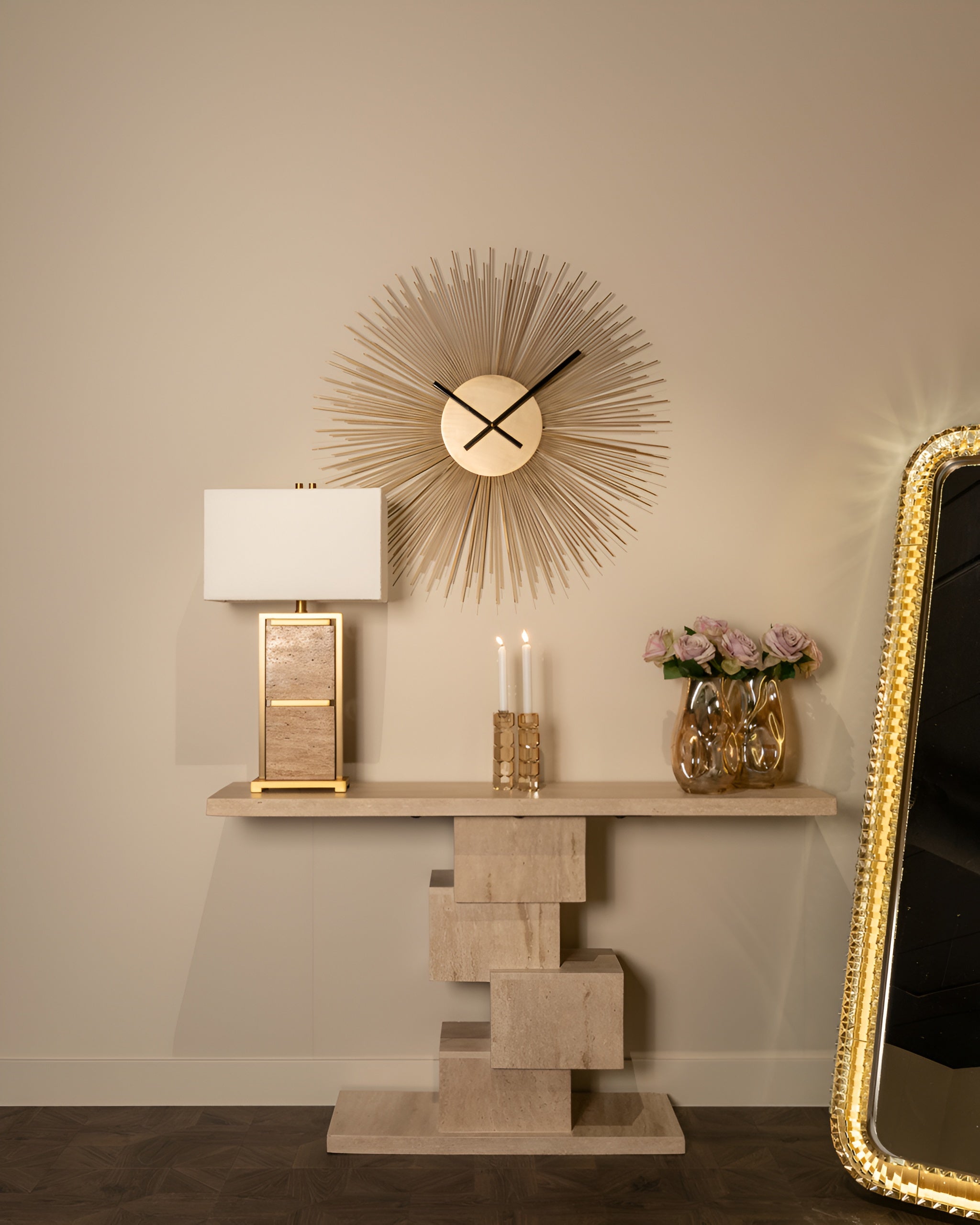 Muurklok CHASIN goud