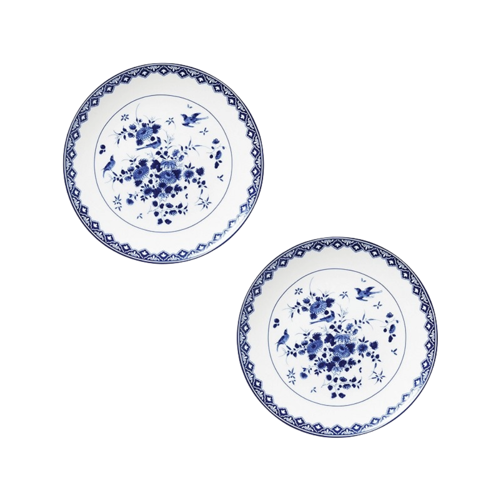 Weißes DELFTWARE Geschirrset mit Blau