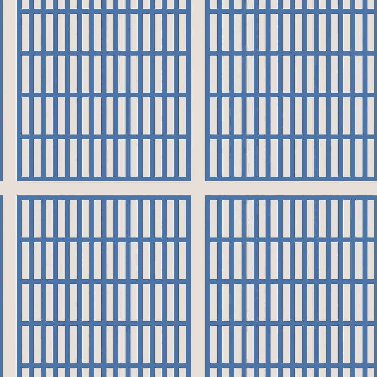 Tapete mit geometrischem Muster ALVAR AALTO 14/6 weiß mit blau
