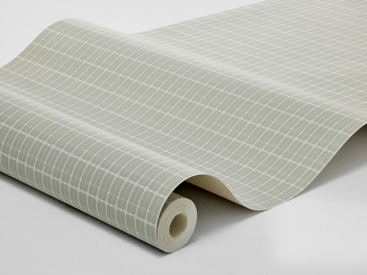 Geometrisch patroon behang in ruit ALVAR AALTO M.I.T groen