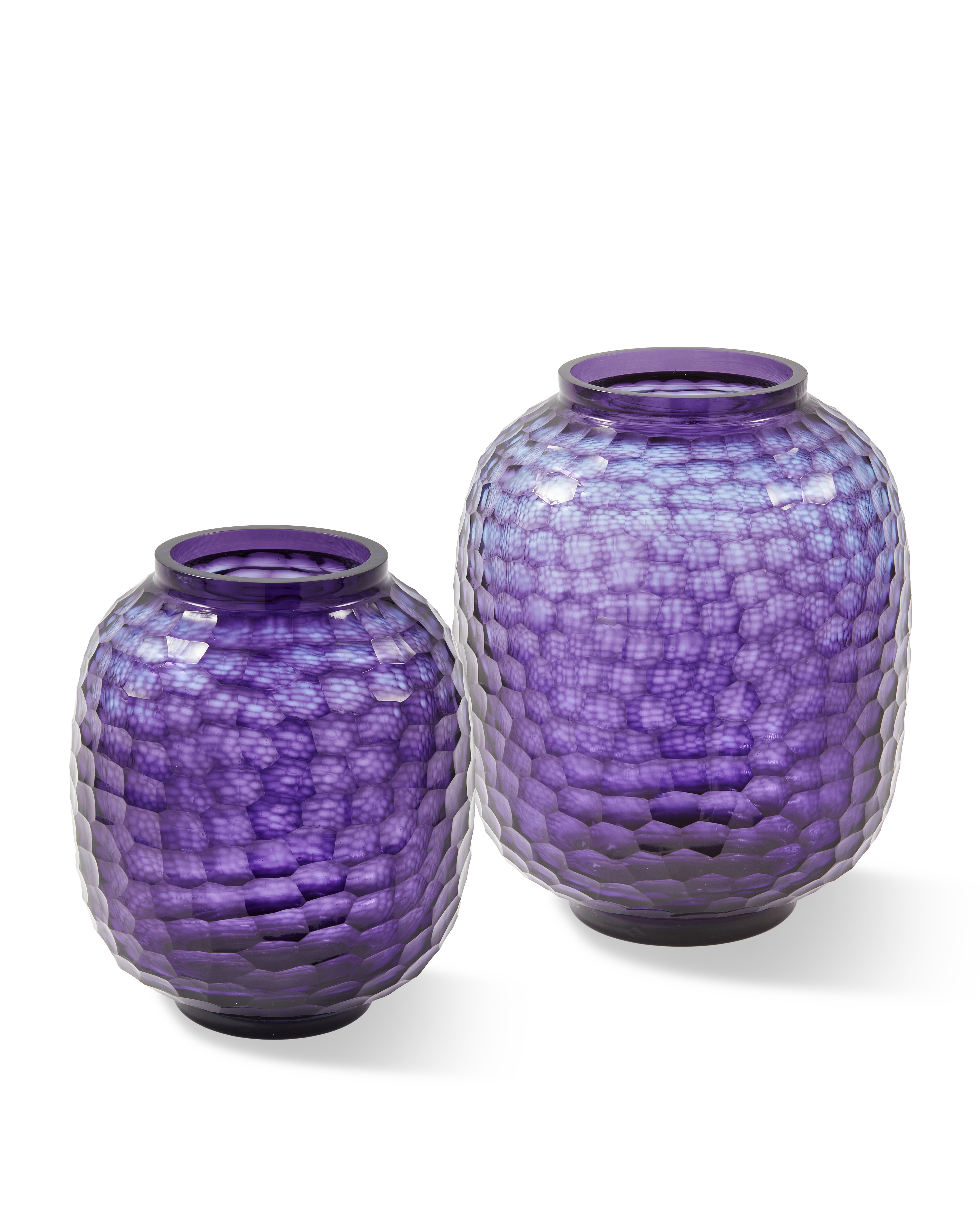 Dark Purple HONEYCOMB Glass Vase