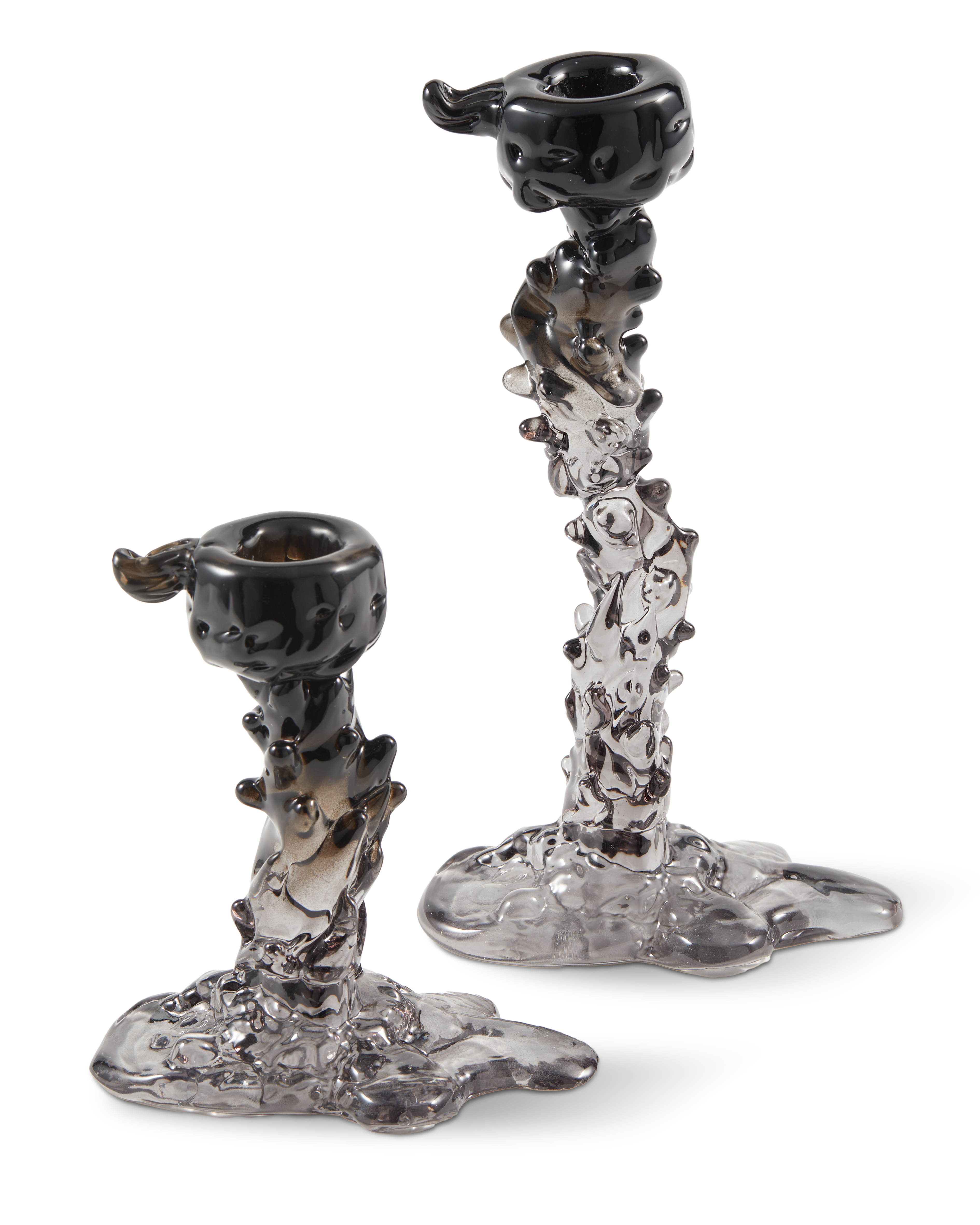 Kaarsenhouder GLAS DRUP zwart