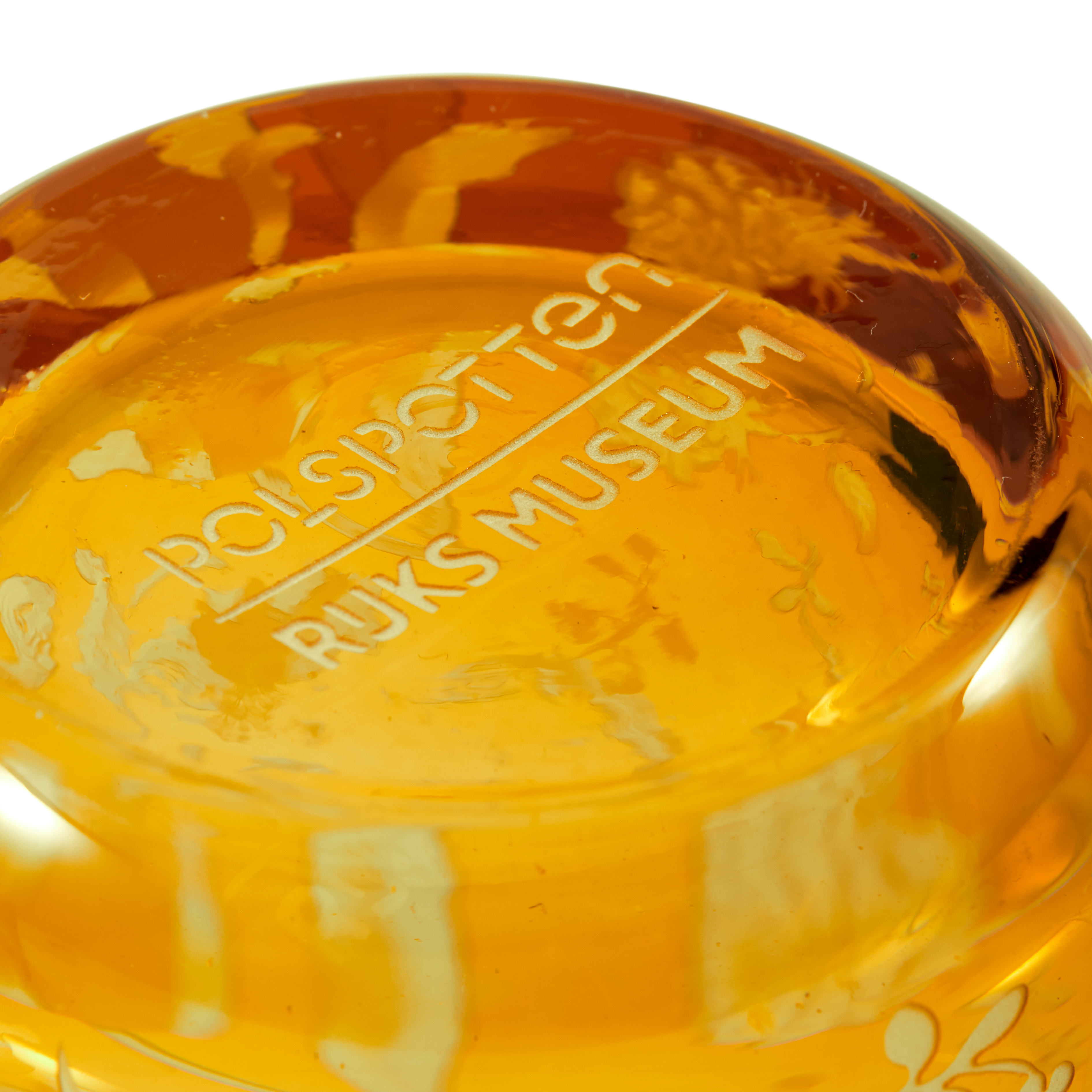 Set of SCATTERED FLOWERS Glasses in Yellow with Sandblasted Pattern